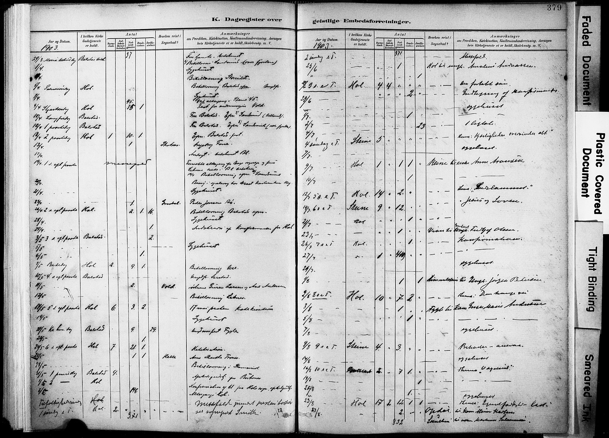 Ministerialprotokoller, klokkerbøker og fødselsregistre - Nordland, AV/SAT-A-1459/881/L1151: Ministerialbok nr. 881A04, 1899-1907, s. 379