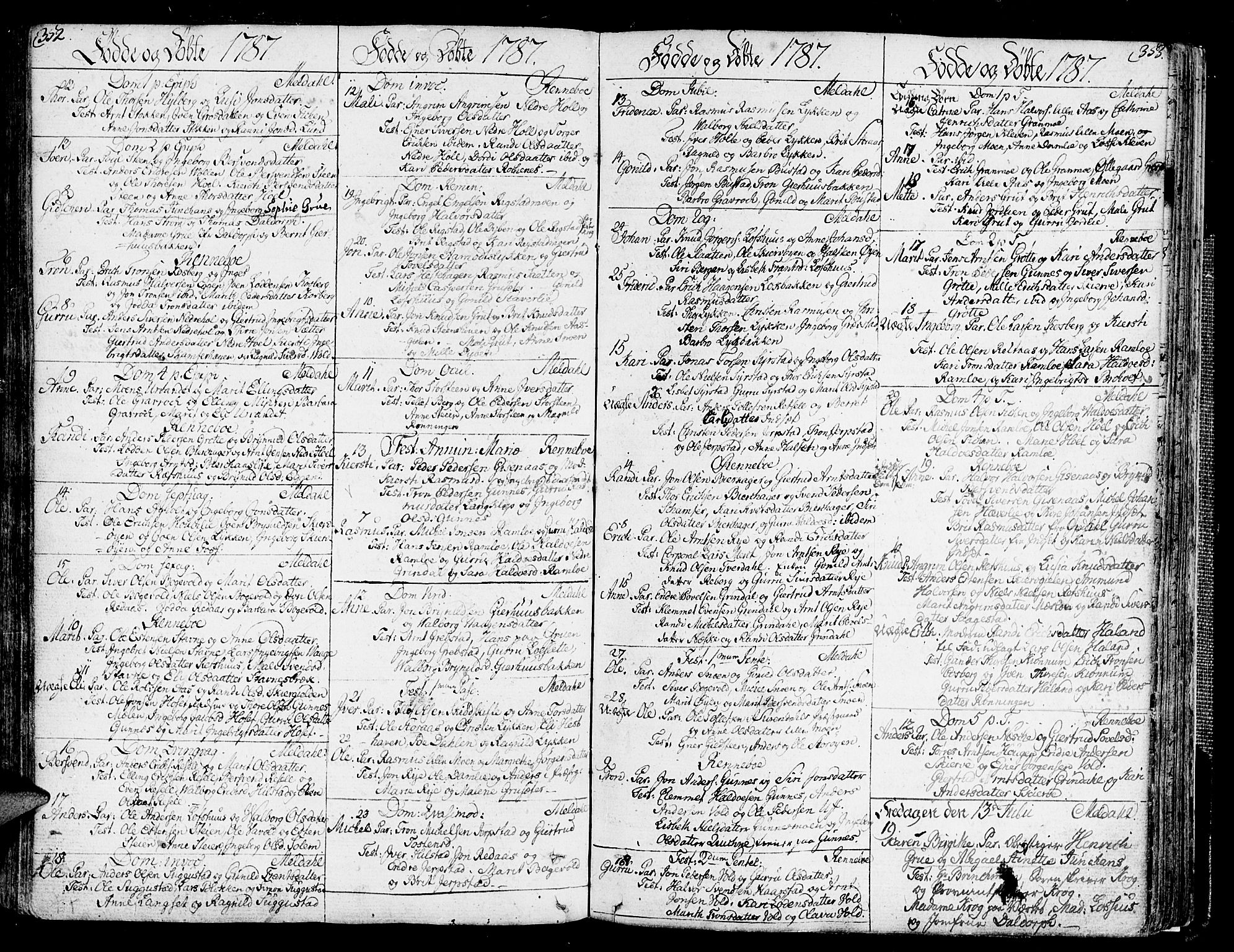 Ministerialprotokoller, klokkerbøker og fødselsregistre - Sør-Trøndelag, SAT/A-1456/672/L0852: Ministerialbok nr. 672A05, 1776-1815, s. 352-353