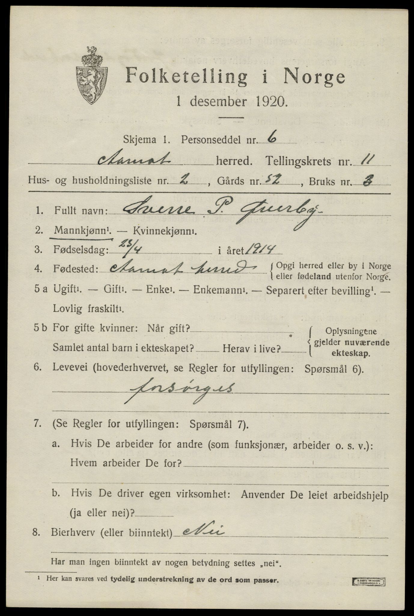 SAH, Folketelling 1920 for 0429 Åmot herred, 1920, s. 9433