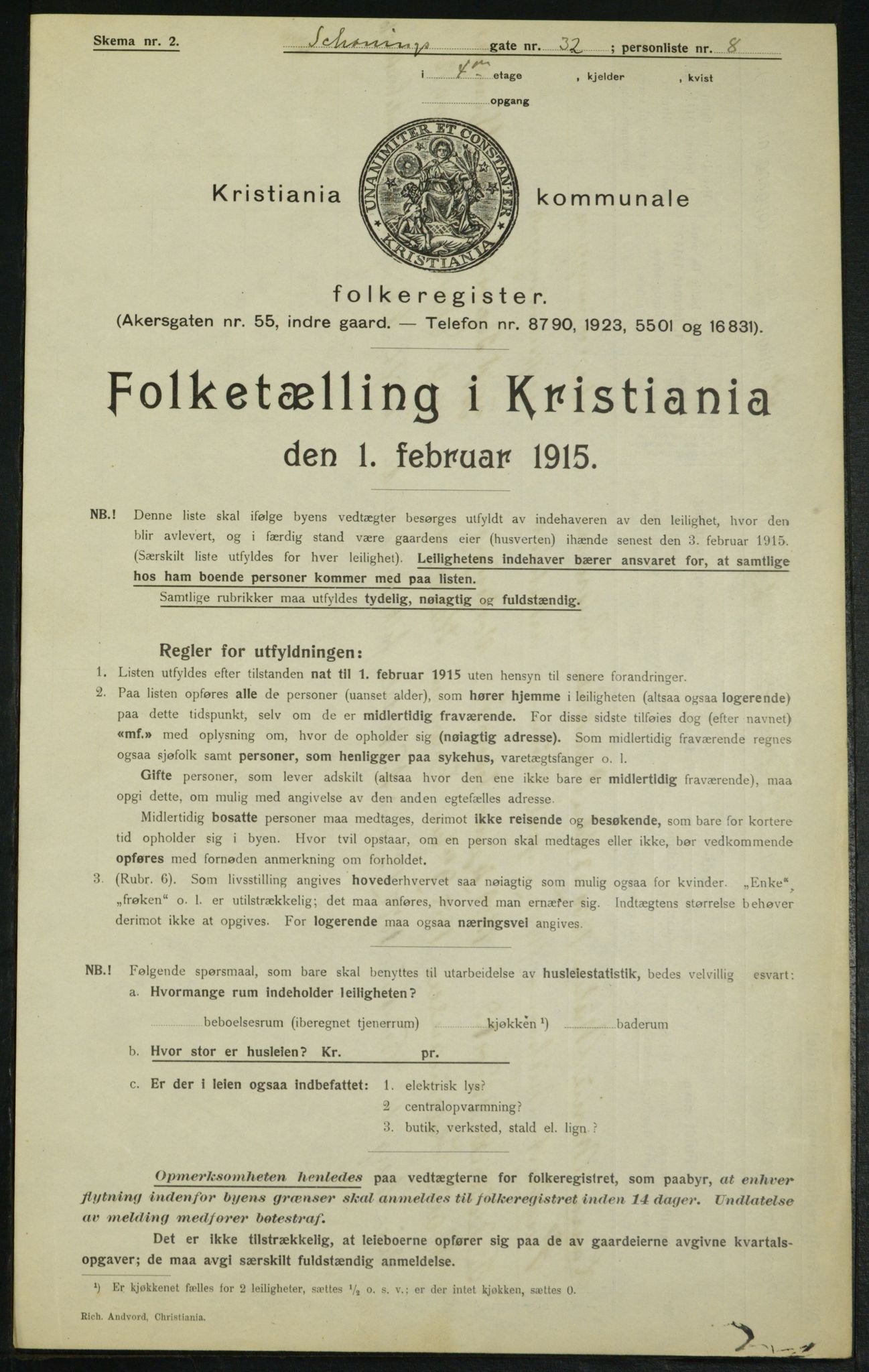 OBA, Kommunal folketelling 1.2.1915 for Kristiania, 1915, s. 93547