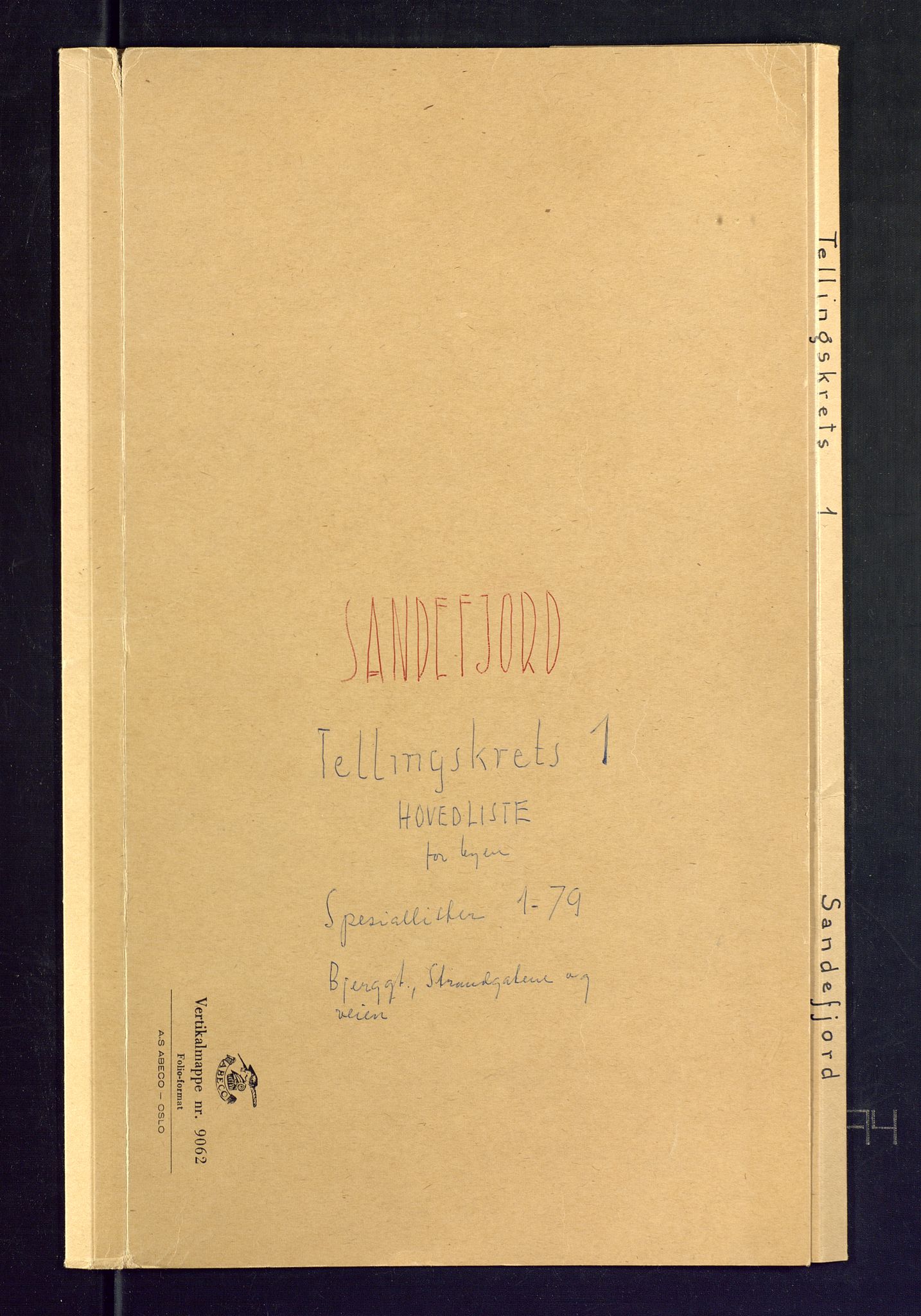 SAKO, Folketelling 1875 for 0706B Sandeherred prestegjeld, Sandefjord kjøpstad, 1875, s. 1