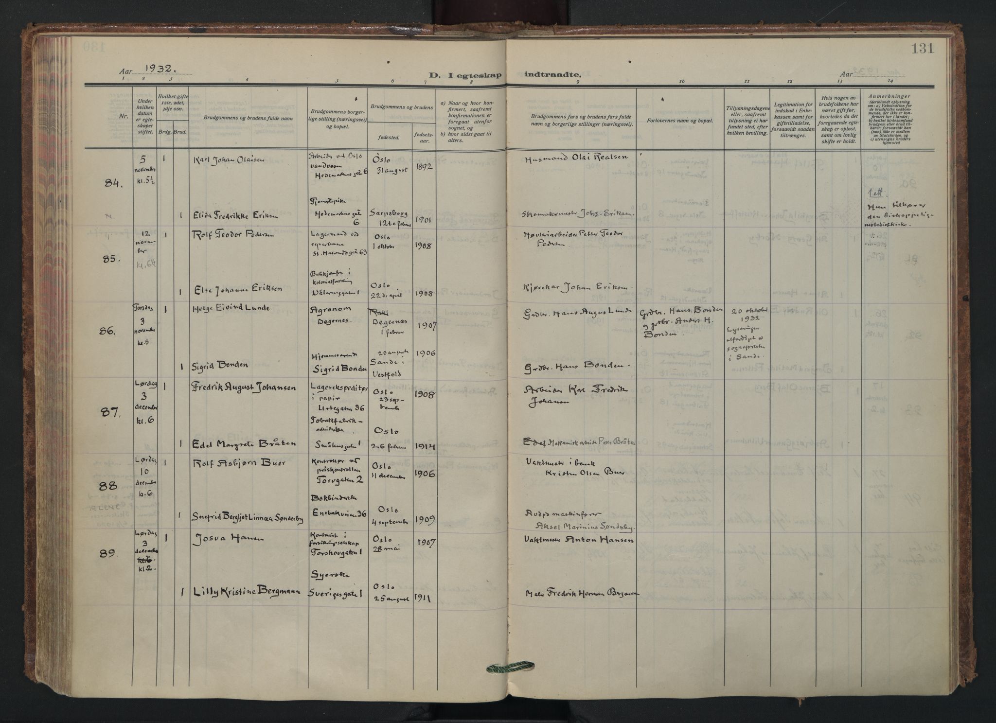 Vålerengen prestekontor Kirkebøker, AV/SAO-A-10878/F/Fa/L0005: Ministerialbok nr. 5, 1924-1936, s. 131