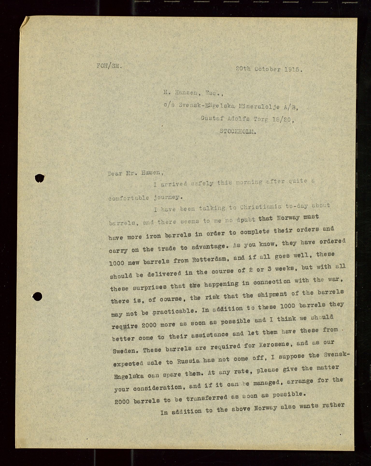 Pa 1521 - A/S Norske Shell, AV/SAST-A-101915/E/Ea/Eaa/L0019: Sjefskorrespondanse, 1917, s. 12