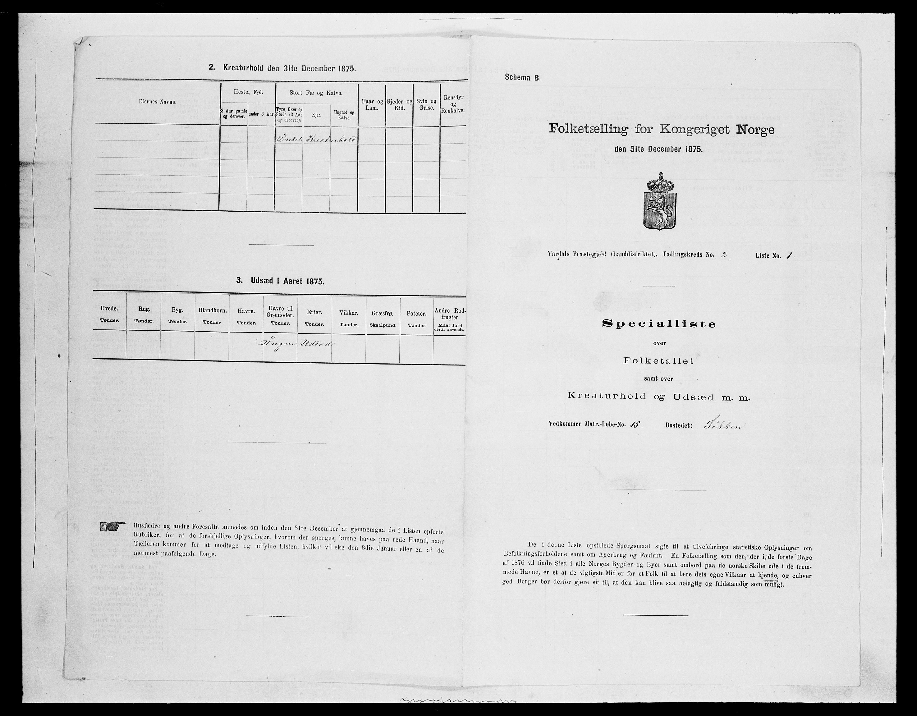 SAH, Folketelling 1875 for 0527L Vardal prestegjeld, Vardal sokn og Hunn sokn, 1875, s. 166