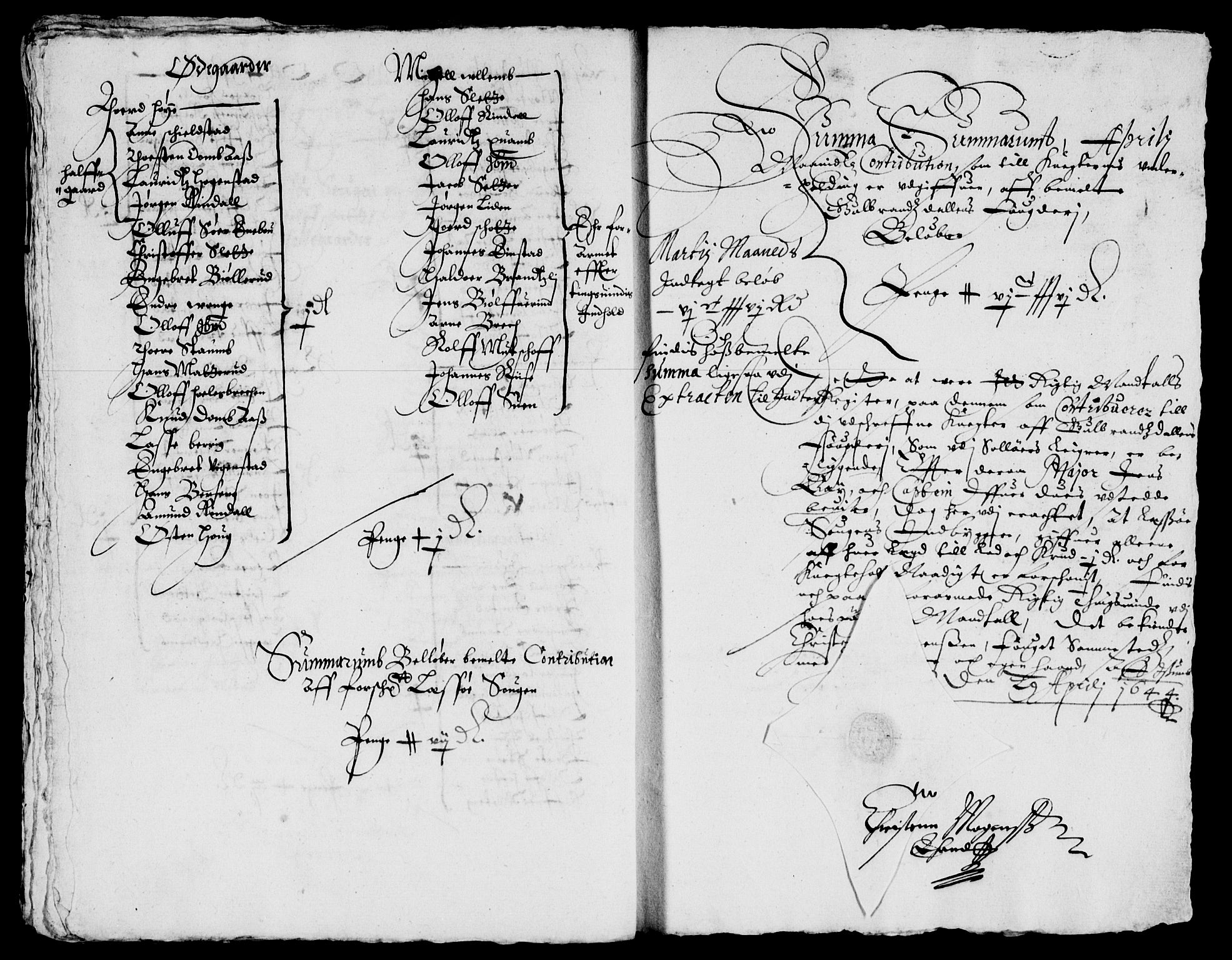 Rentekammeret inntil 1814, Reviderte regnskaper, Lensregnskaper, AV/RA-EA-5023/R/Rb/Rba/L0179: Akershus len, 1643-1644