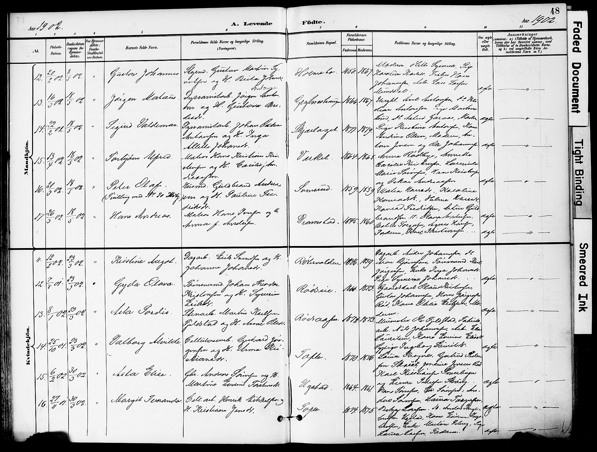 Hurum kirkebøker, AV/SAKO-A-229/F/Fa/L0015: Ministerialbok nr. 15, 1896-1908, s. 48