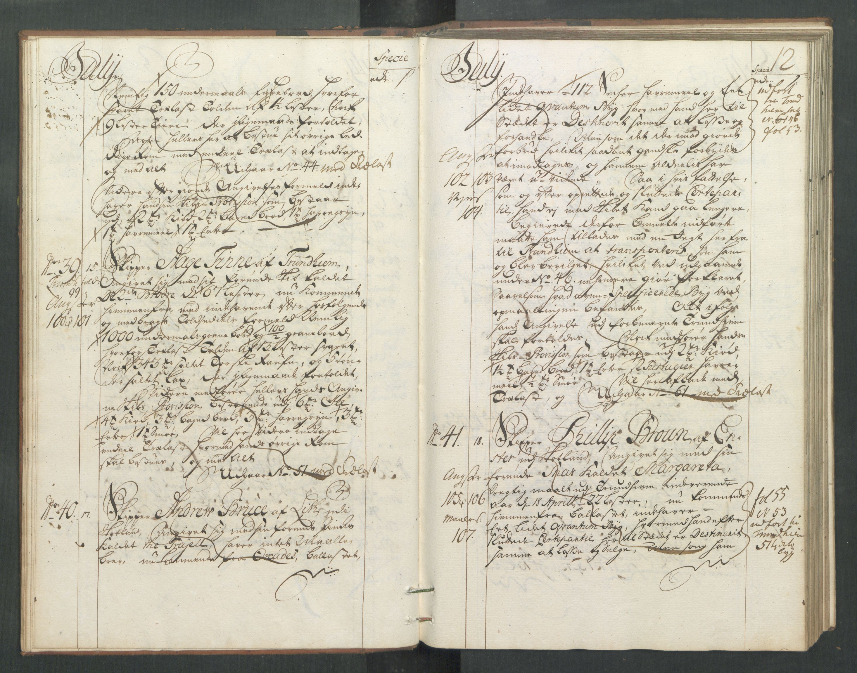 Generaltollkammeret, tollregnskaper, AV/RA-EA-5490/R32/L0005/0001: Tollregnskaper Kristiansund / Hovedtollbok, 1733, s. 11b-12a