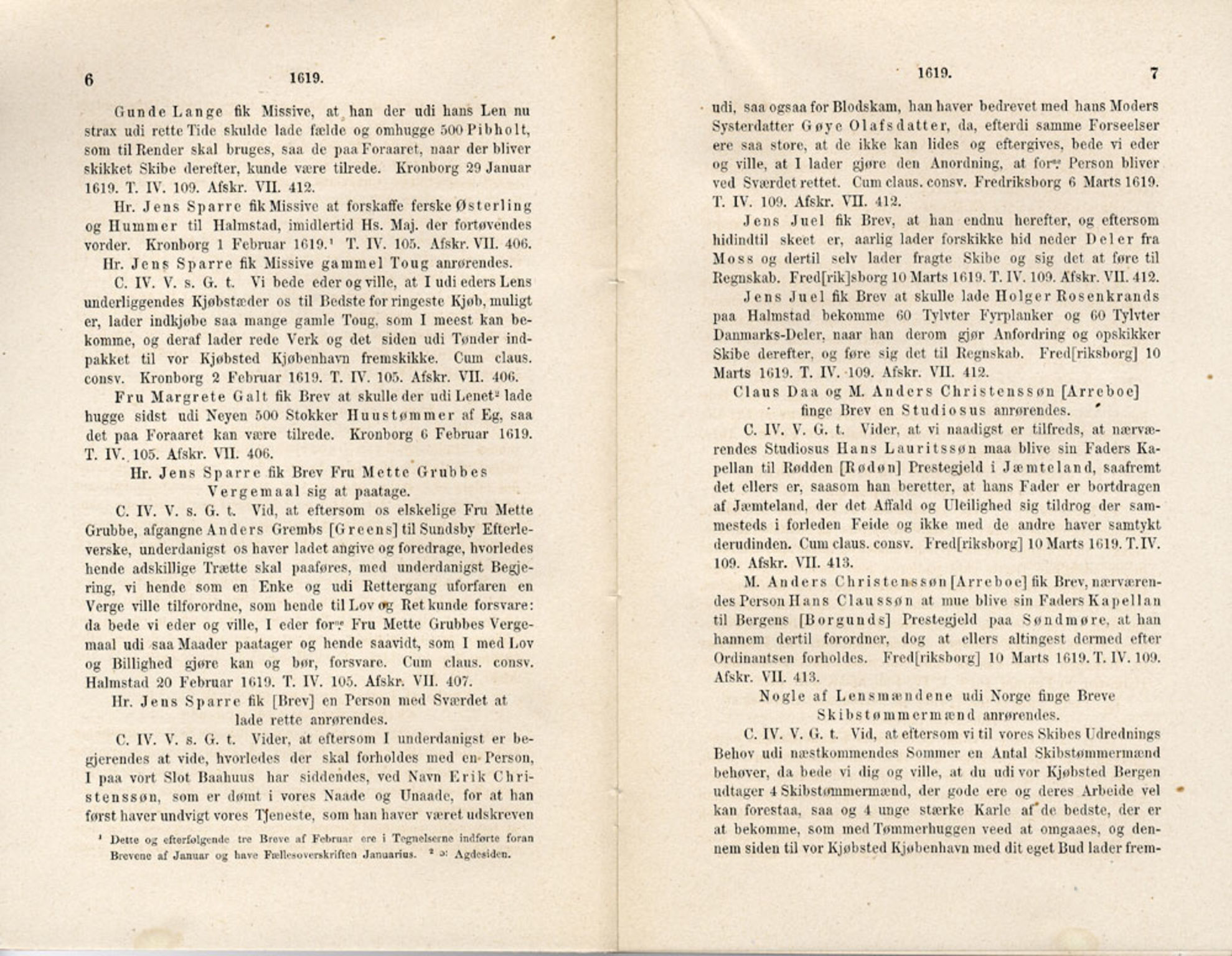 Publikasjoner utgitt av Det Norske Historiske Kildeskriftfond, PUBL/-/-/-: Norske Rigs-Registranter, bind 5, 1619-1627, s. 6-7