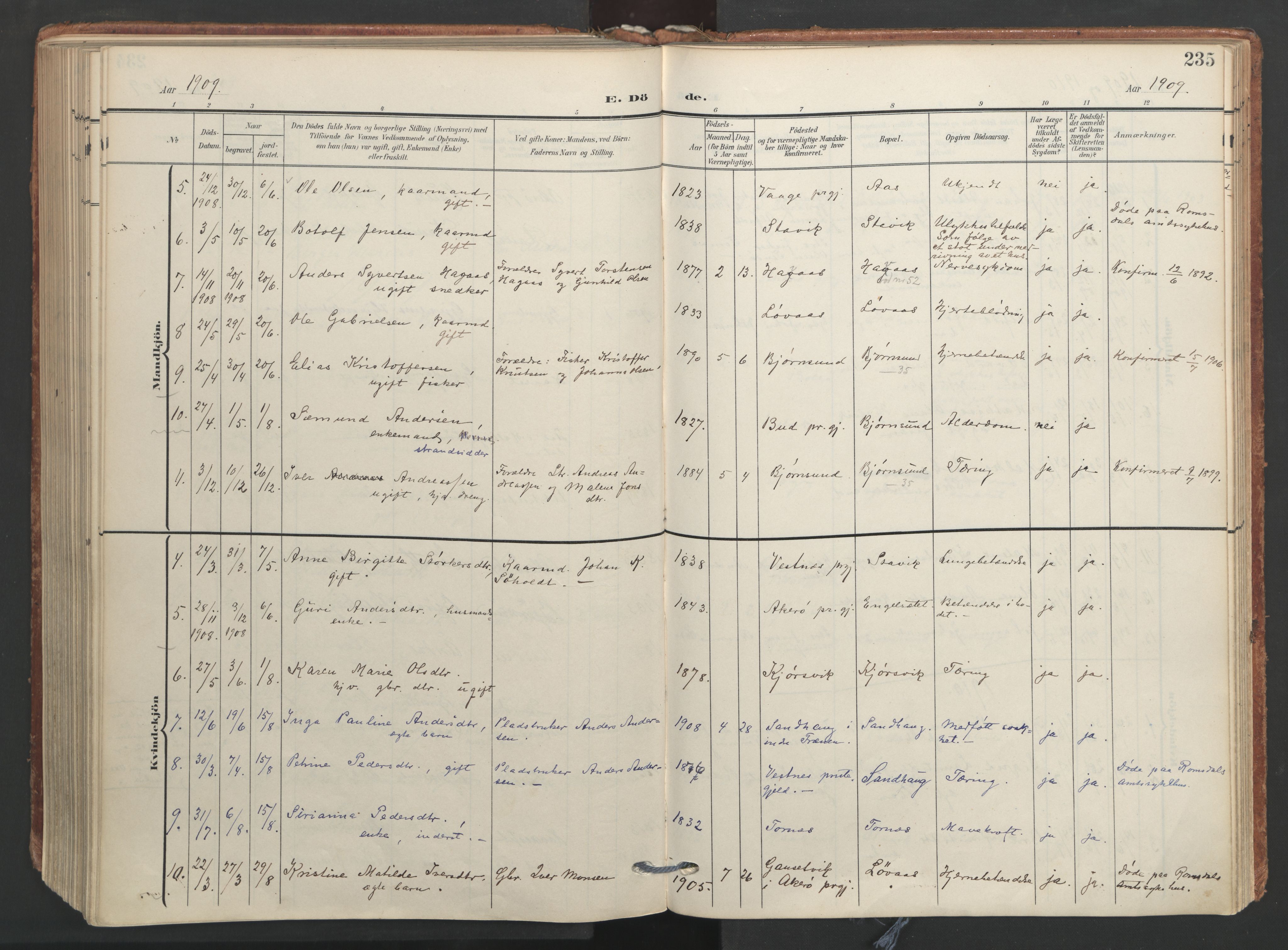 Ministerialprotokoller, klokkerbøker og fødselsregistre - Møre og Romsdal, AV/SAT-A-1454/565/L0751: Ministerialbok nr. 565A05, 1905-1979, s. 235