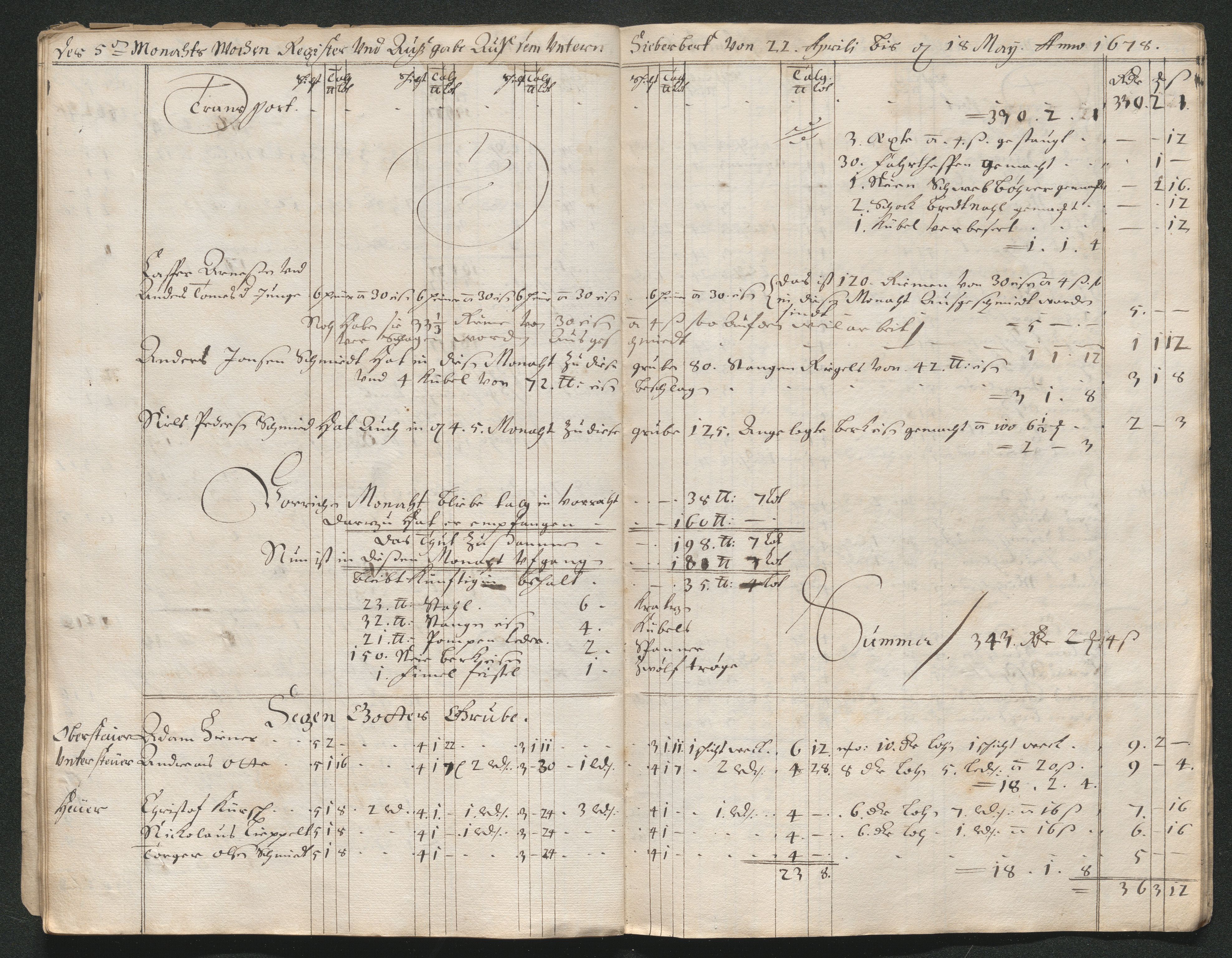 Kongsberg Sølvverk 1623-1816, SAKO/EA-3135/001/D/Dc/Dcd/L0045: Utgiftsregnskap for gruver m.m. , 1678, s. 364