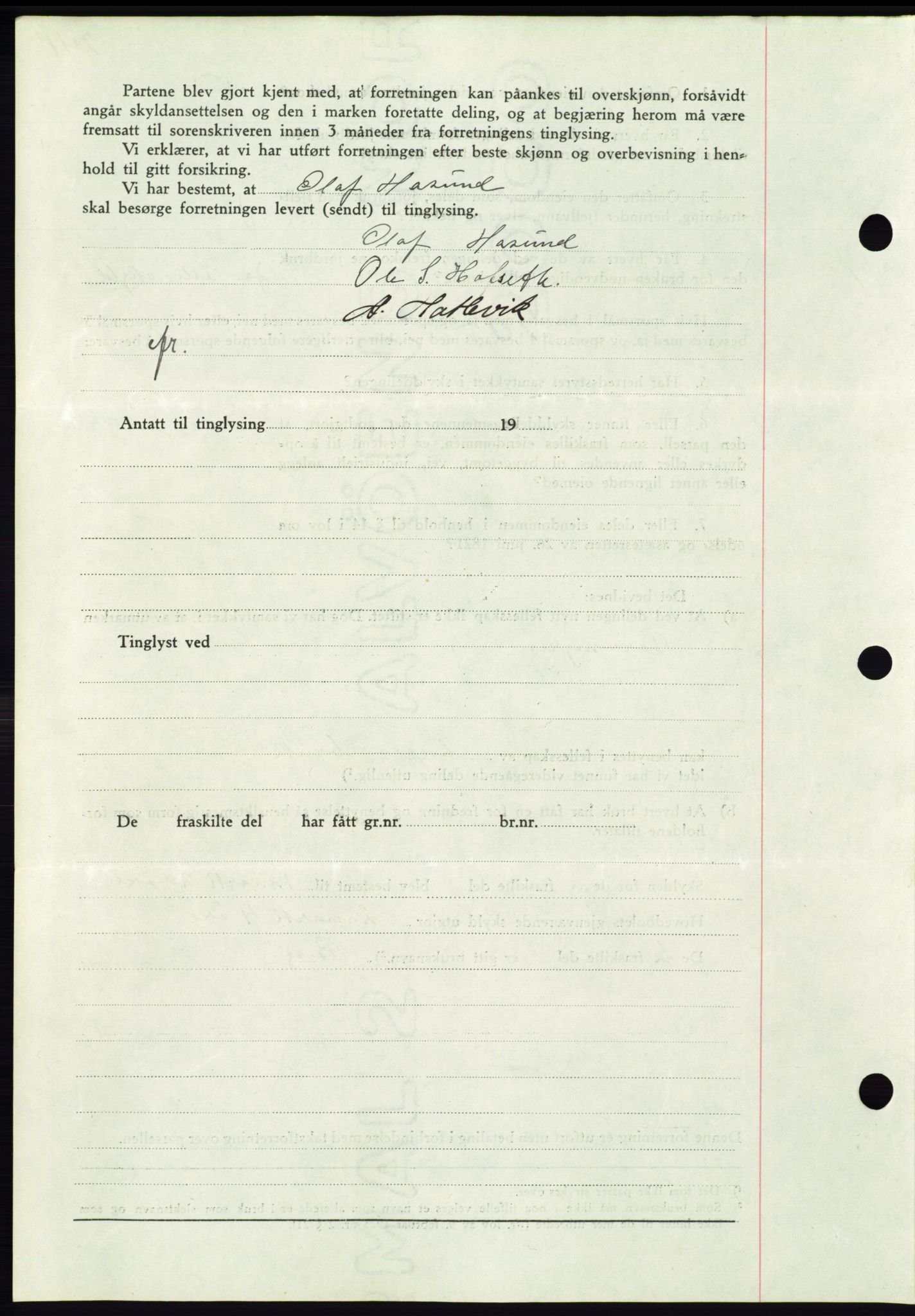 Søre Sunnmøre sorenskriveri, AV/SAT-A-4122/1/2/2C/L0065: Pantebok nr. 59, 1938-1938, Dagboknr: 665/1938