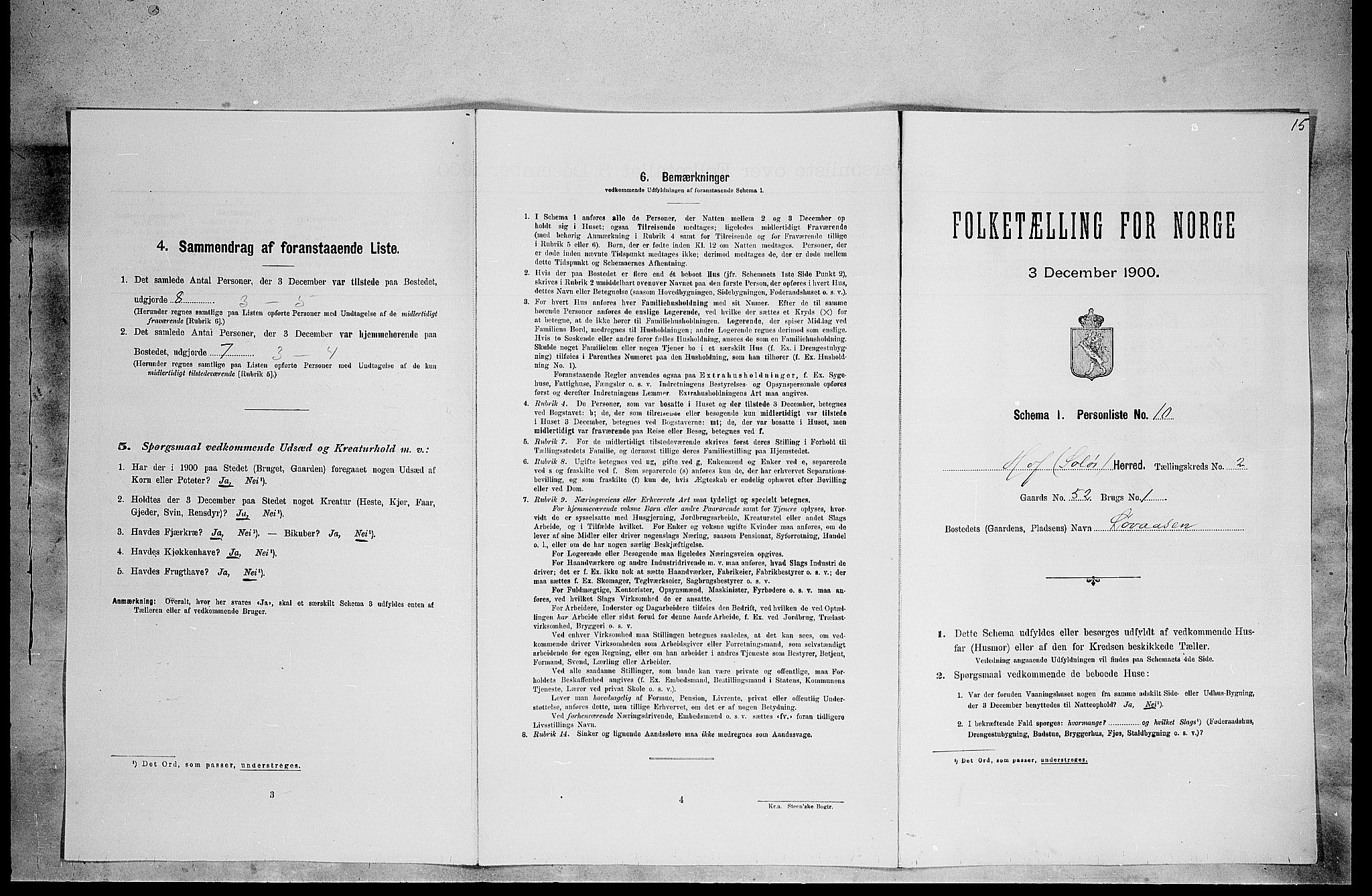 SAH, Folketelling 1900 for 0424 Hof herred, 1900, s. 313