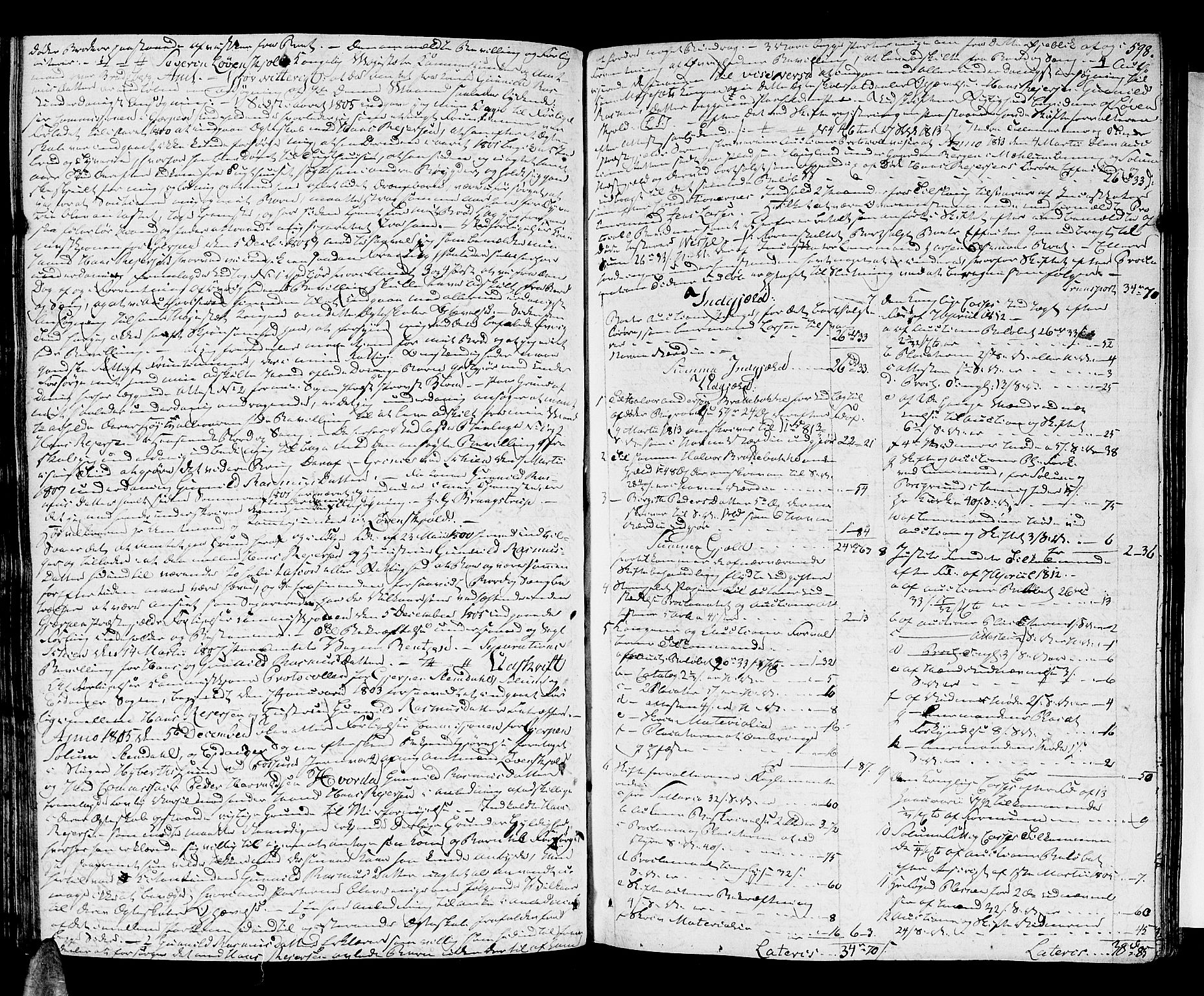 Nedre Telemark sorenskriveri, AV/SAKO-A-135/H/Hb/Hba/L0020: Skifteprotokoll, 1809-1815, s. 597b-598a