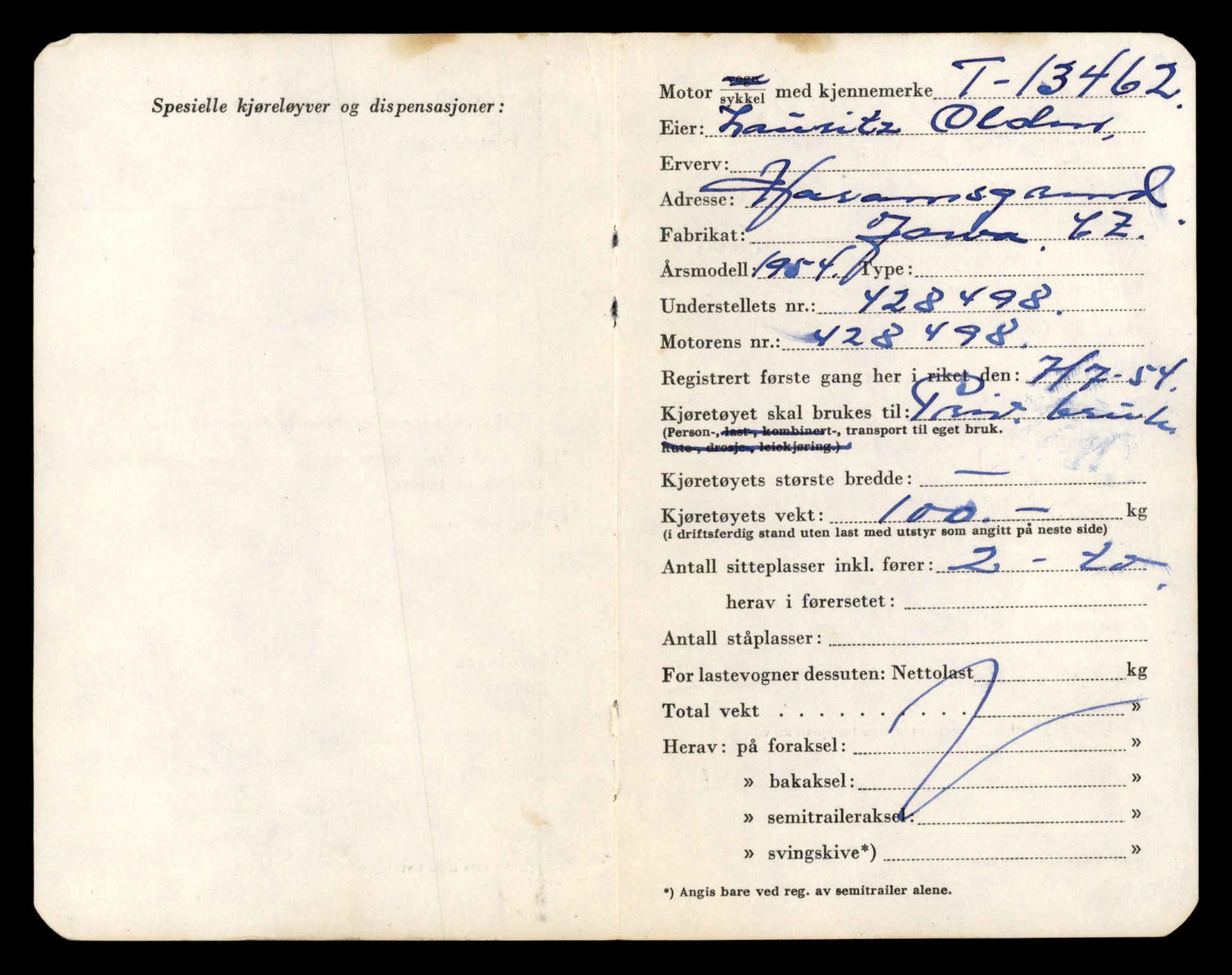 Møre og Romsdal vegkontor - Ålesund trafikkstasjon, AV/SAT-A-4099/F/Fe/L0039: Registreringskort for kjøretøy T 13361 - T 13530, 1927-1998, s. 1769
