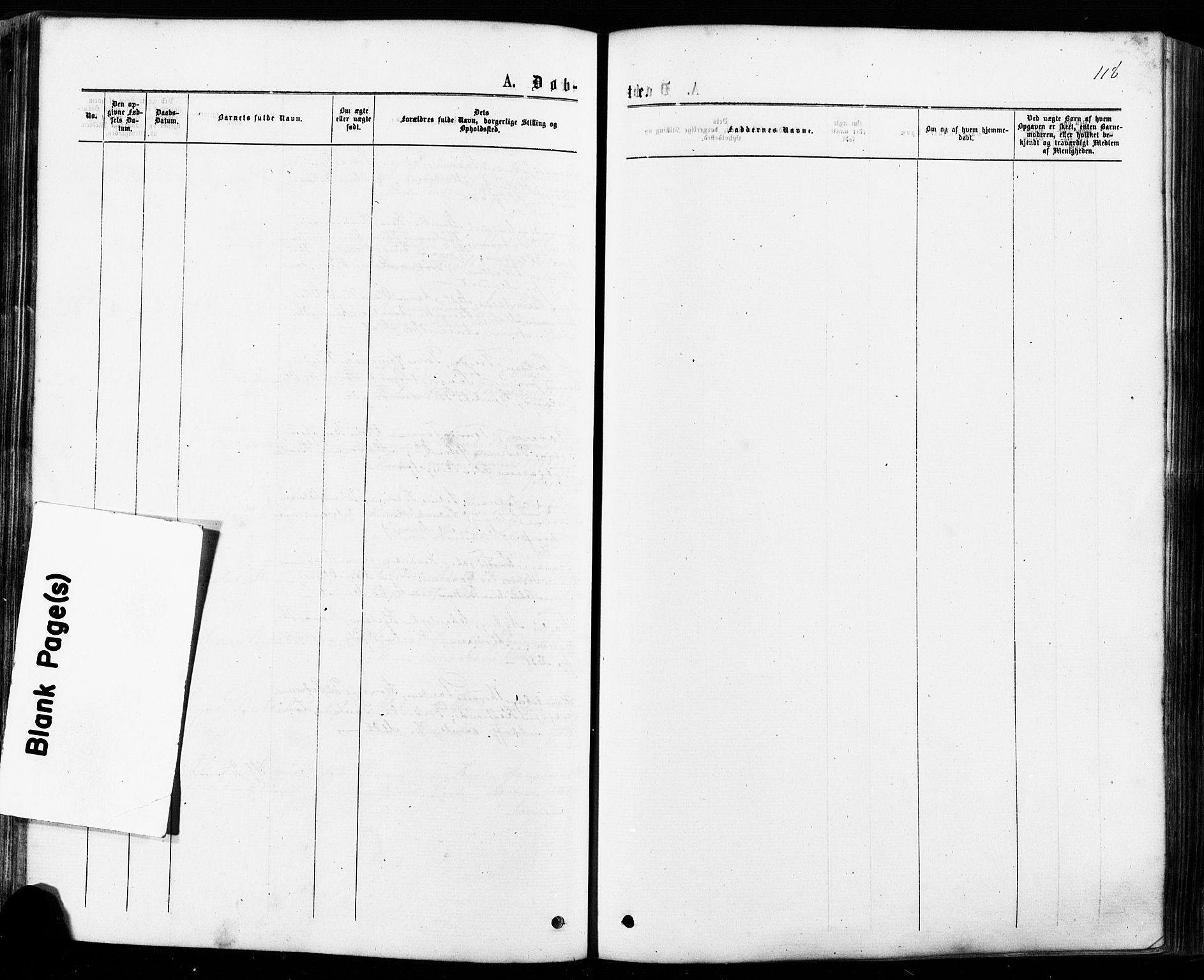 Mandal sokneprestkontor, SAK/1111-0030/F/Fa/Faa/L0015: Ministerialbok nr. A 15, 1873-1879, s. 118