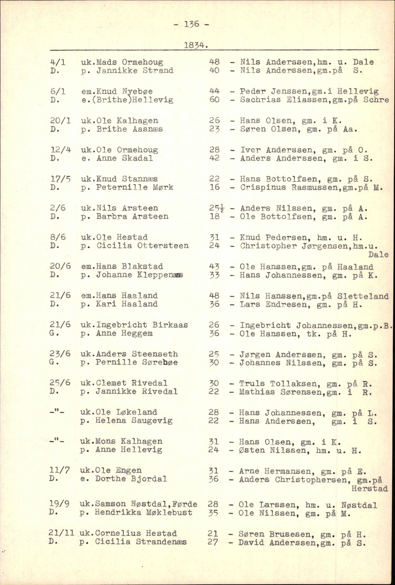 Samling av fulltekstavskrifter, SAB/FULLTEKST/B/14/0014: Fjaler sokneprestembete, ministerialbok nr. A 5, 1821-1835, s. 137