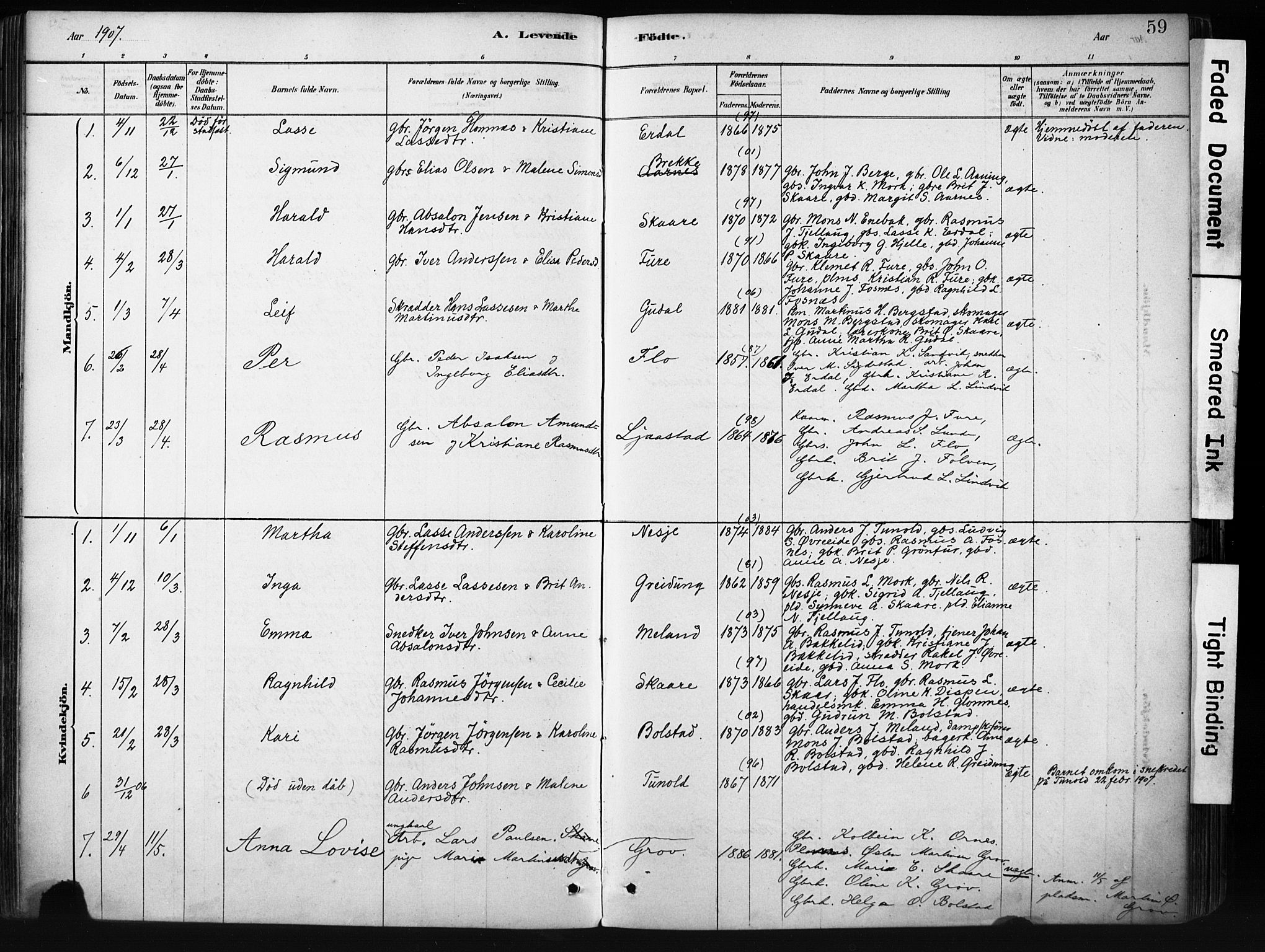 Stryn Sokneprestembete, AV/SAB-A-82501: Ministerialbok nr. D 1, 1878-1907, s. 59