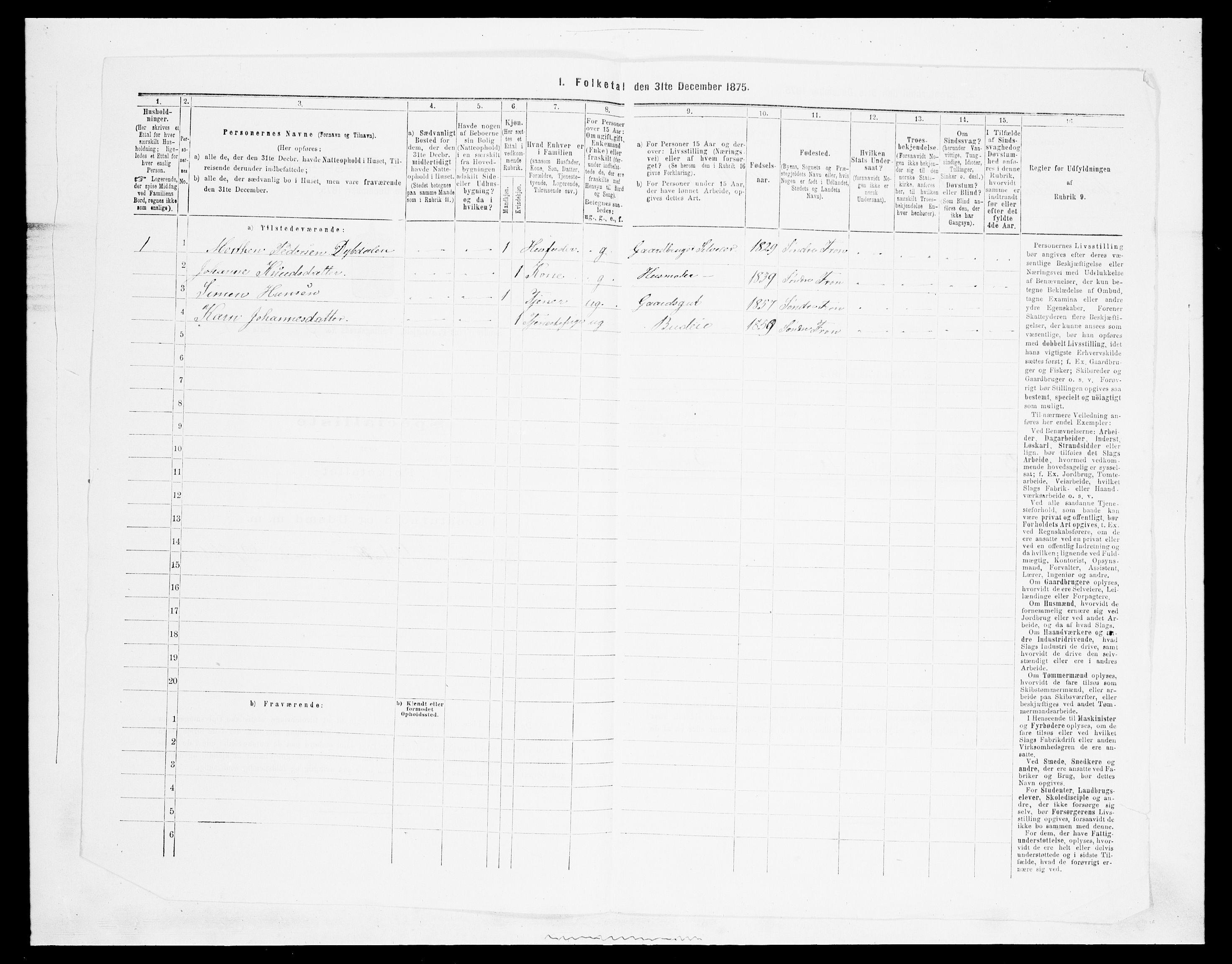 SAH, Folketelling 1875 for 0519P Sør-Fron prestegjeld, 1875, s. 379