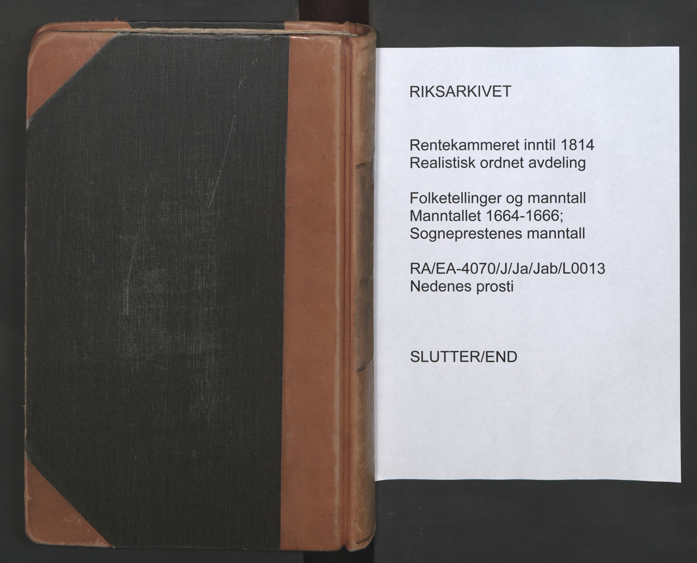 RA, Sogneprestenes manntall 1664-1666, nr. 13: Nedenes prosti, 1664-1666