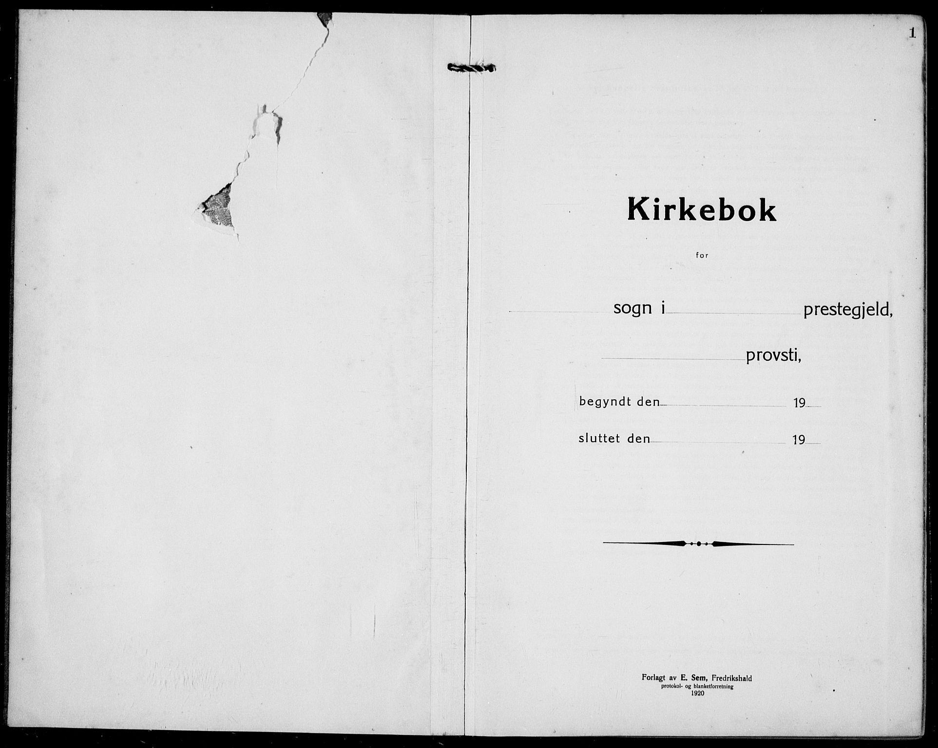 Haugesund sokneprestkontor, SAST/A -101863/H/Ha/Hab/L0011: Klokkerbok nr. B 11, 1921-1934, s. 1