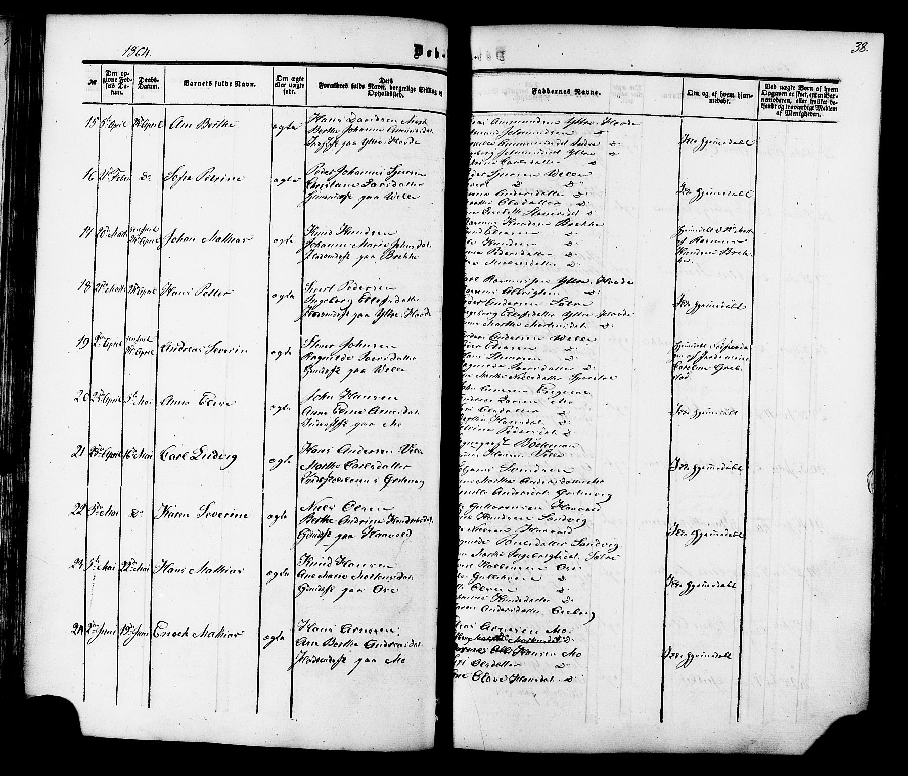 Ministerialprotokoller, klokkerbøker og fødselsregistre - Møre og Romsdal, AV/SAT-A-1454/513/L0175: Ministerialbok nr. 513A02, 1856-1877, s. 38