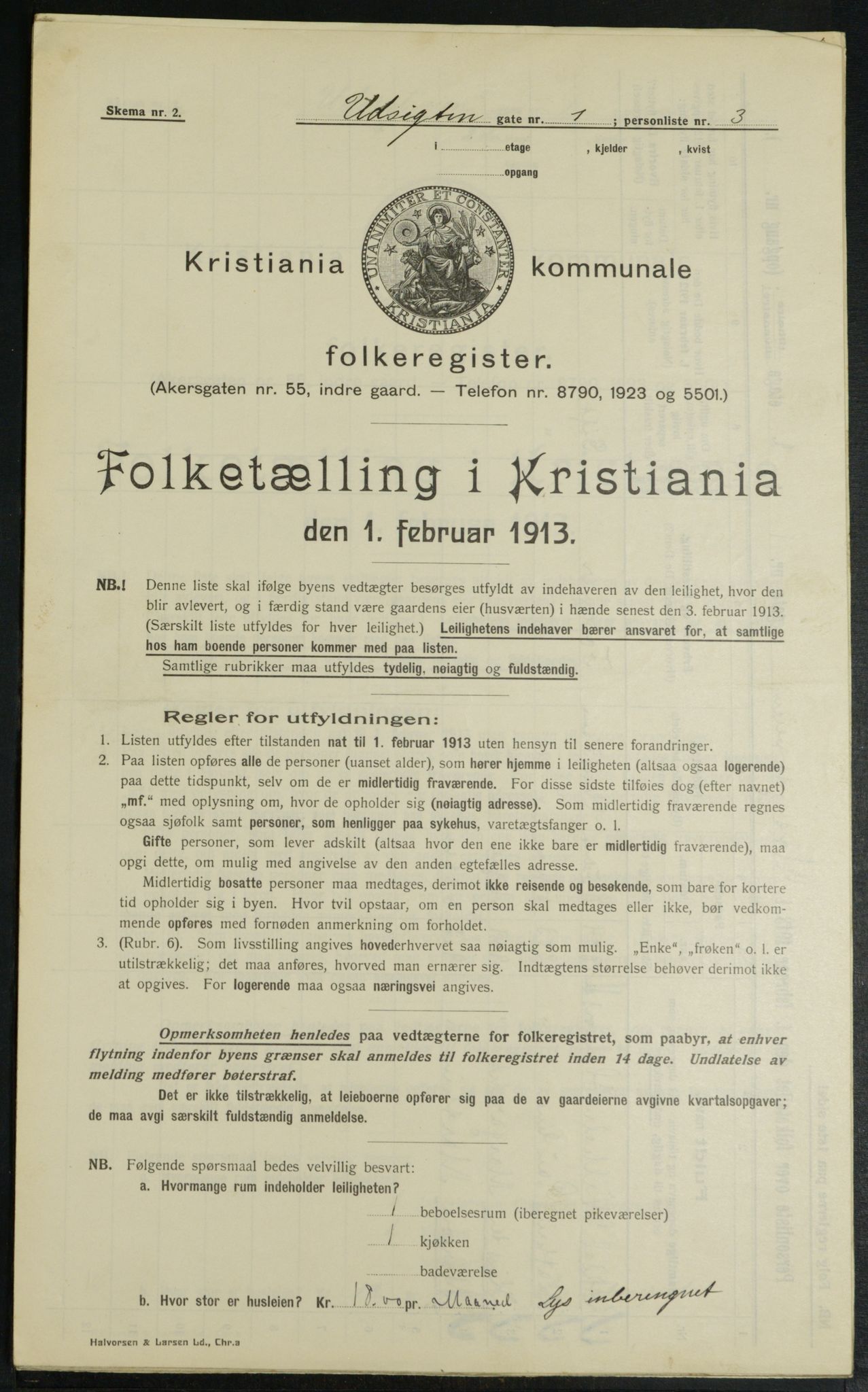 OBA, Kommunal folketelling 1.2.1913 for Kristiania, 1913, s. 121248