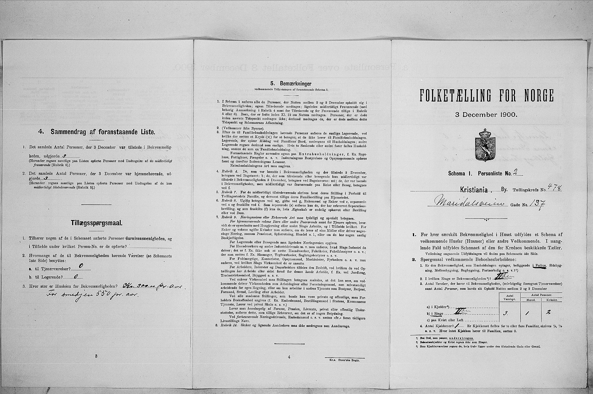 SAO, Folketelling 1900 for 0301 Kristiania kjøpstad, 1900, s. 56611