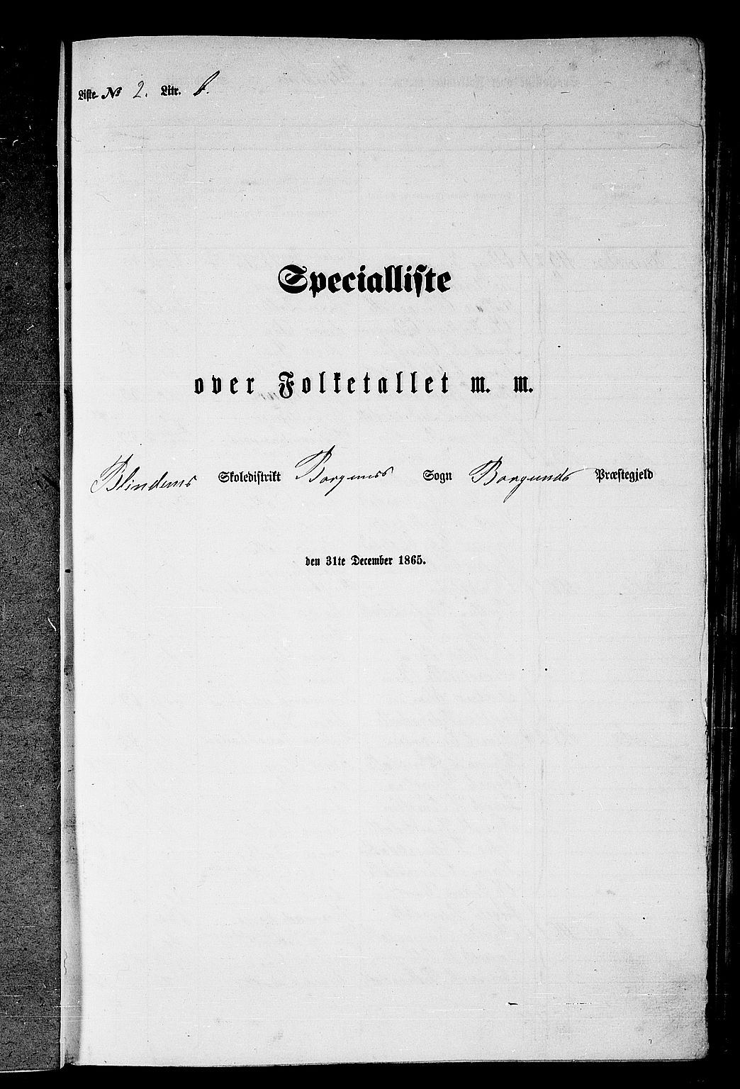 RA, Folketelling 1865 for 1531P Borgund prestegjeld, 1865, s. 38