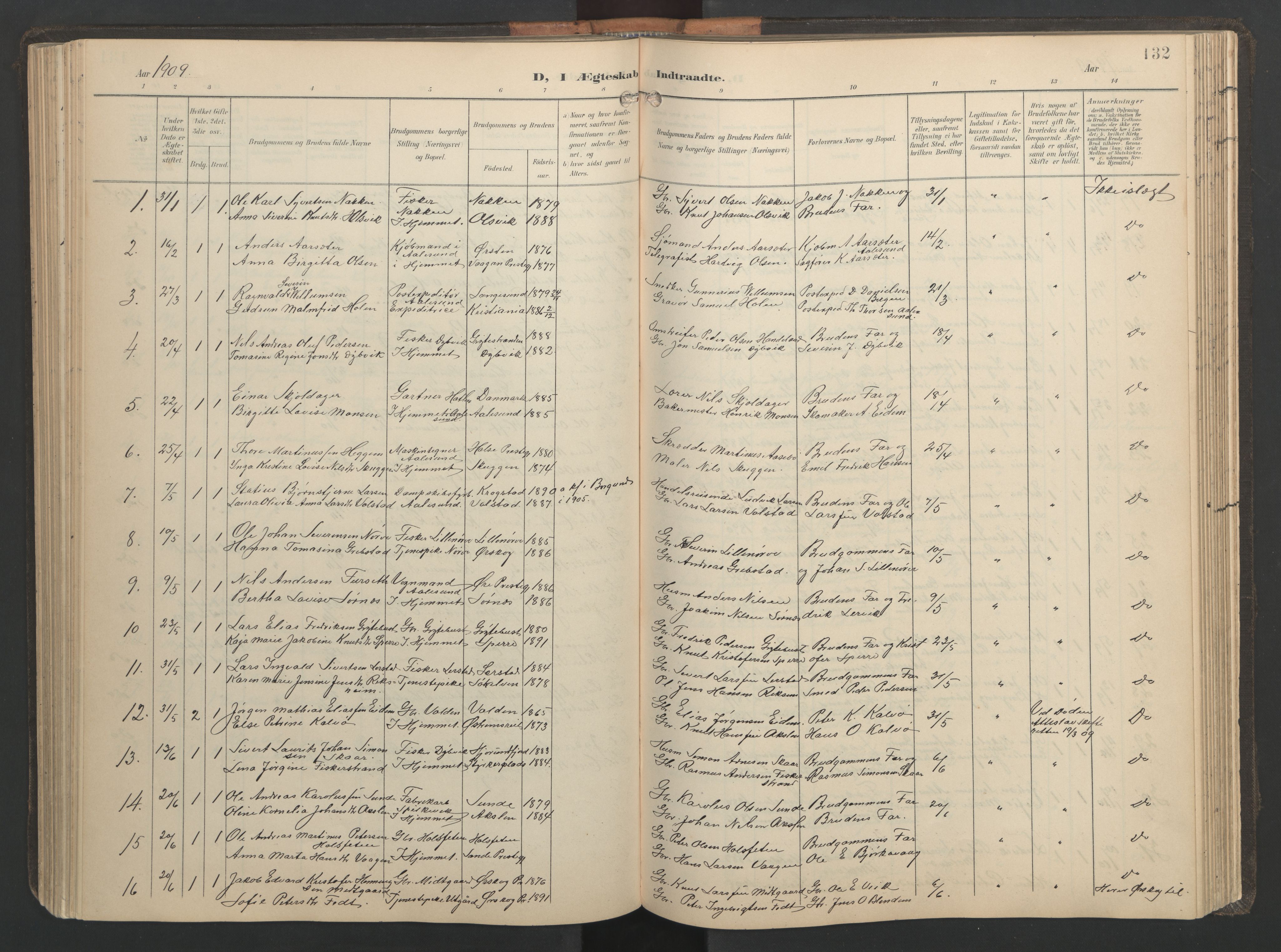 Ministerialprotokoller, klokkerbøker og fødselsregistre - Møre og Romsdal, AV/SAT-A-1454/528/L0433: Klokkerbok nr. 528C14, 1899-1922, s. 132