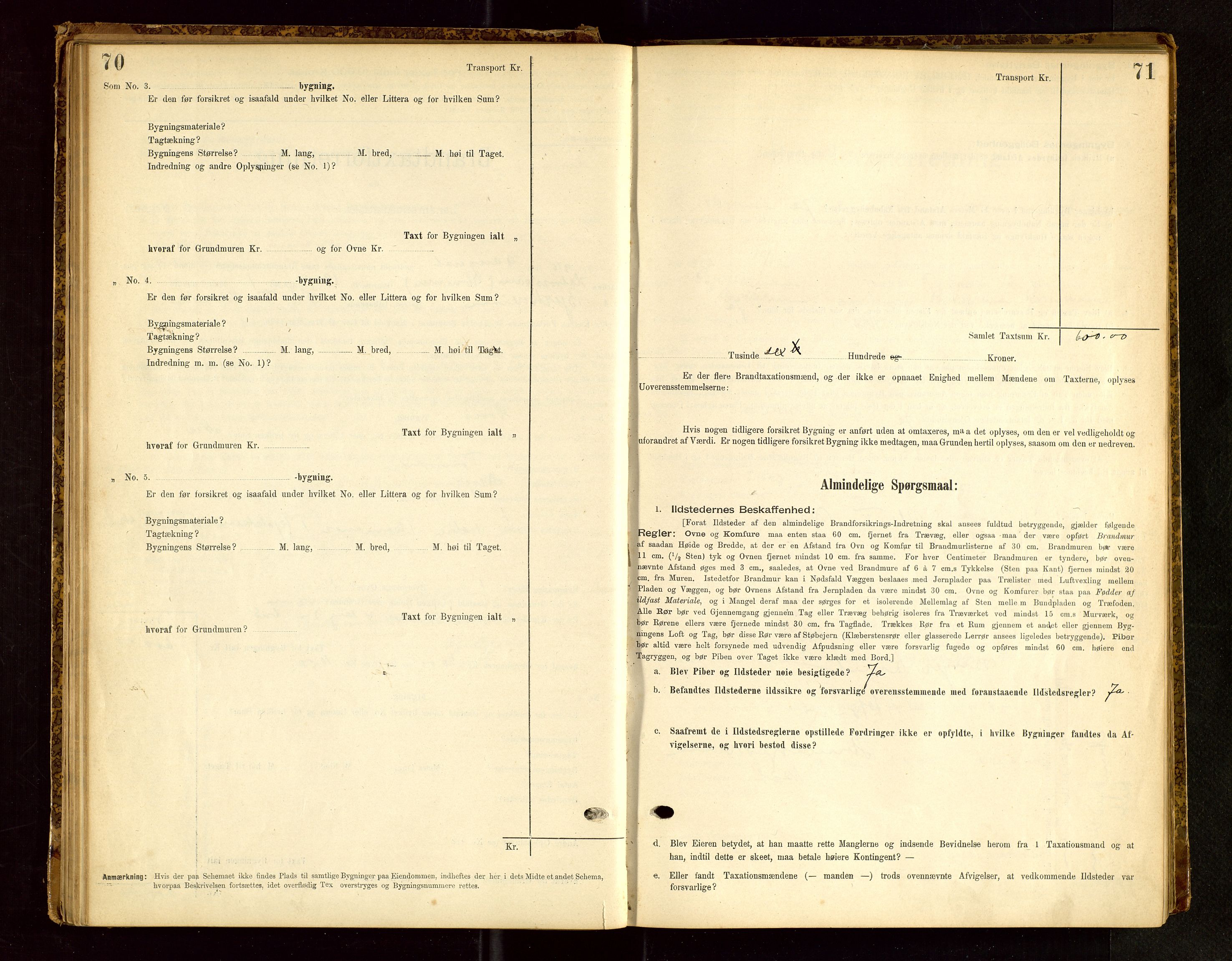 Bjerkreim lensmannskontor, SAST/A-100090/Gob/L0001: "Brandtaxationsprotokol", 1895-1950, s. 70-71