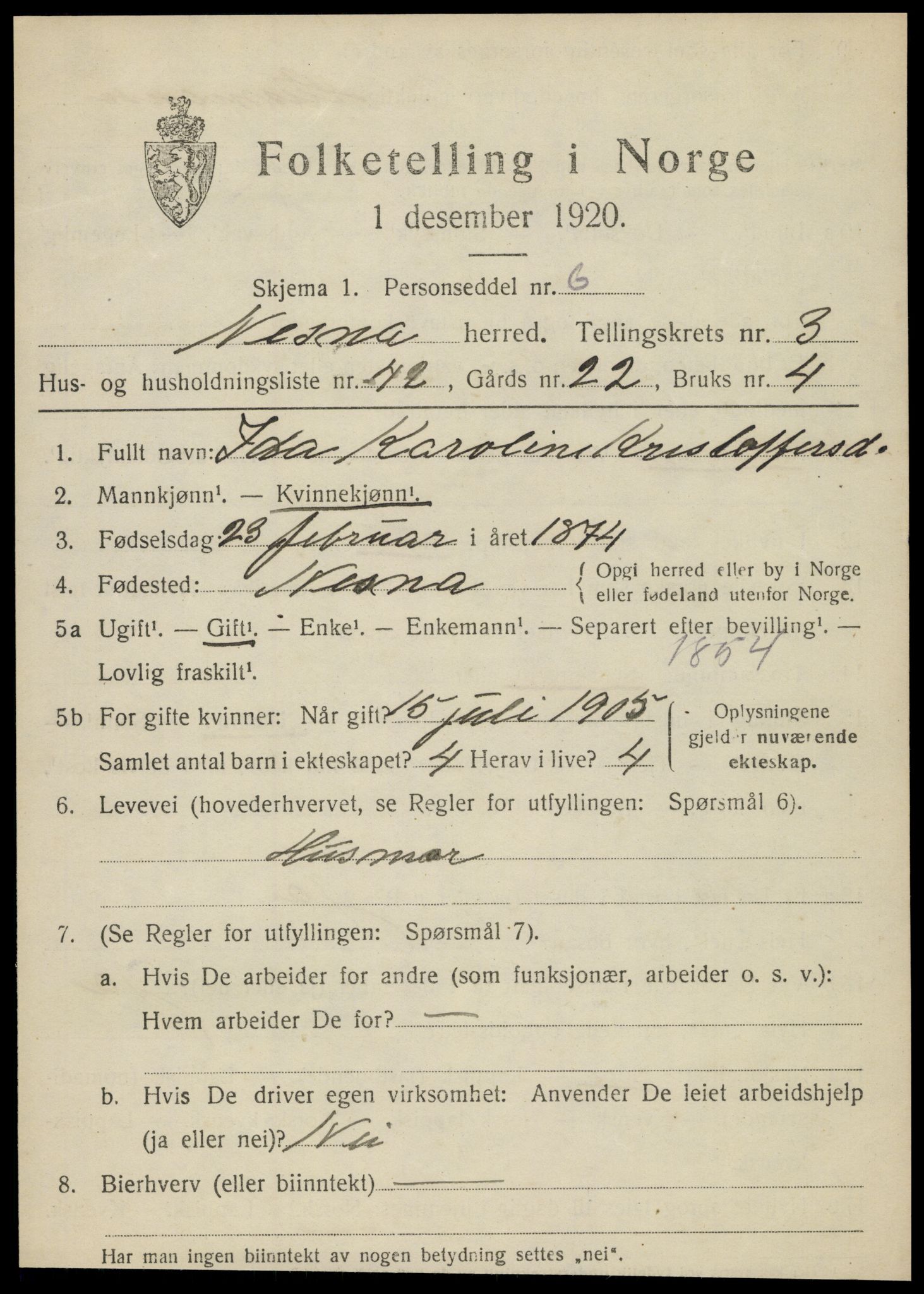 SAT, Folketelling 1920 for 1828 Nesna herred, 1920, s. 3115