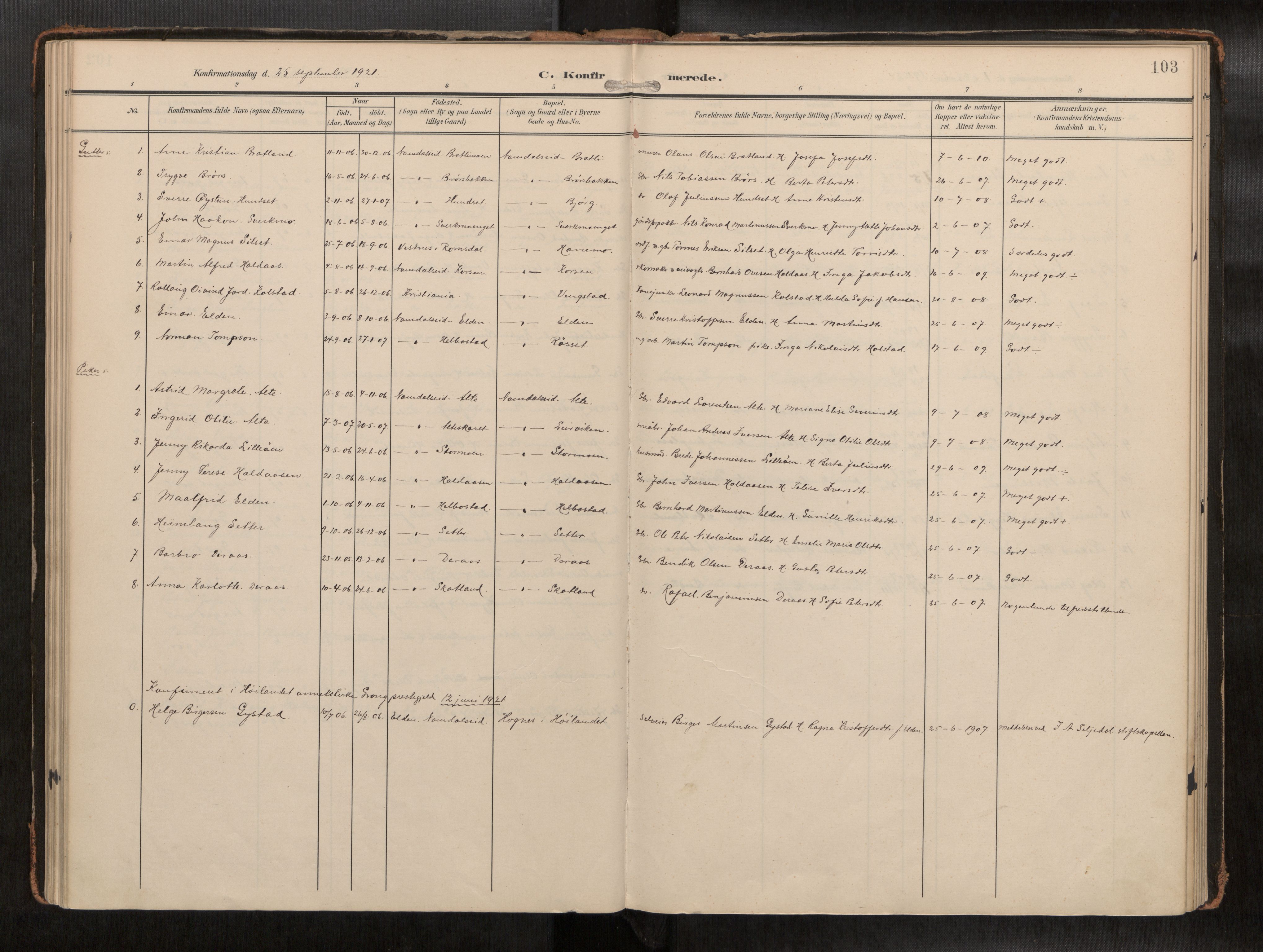 Ministerialprotokoller, klokkerbøker og fødselsregistre - Nord-Trøndelag, SAT/A-1458/742/L0409a: Ministerialbok nr. 742A03, 1906-1924, s. 103