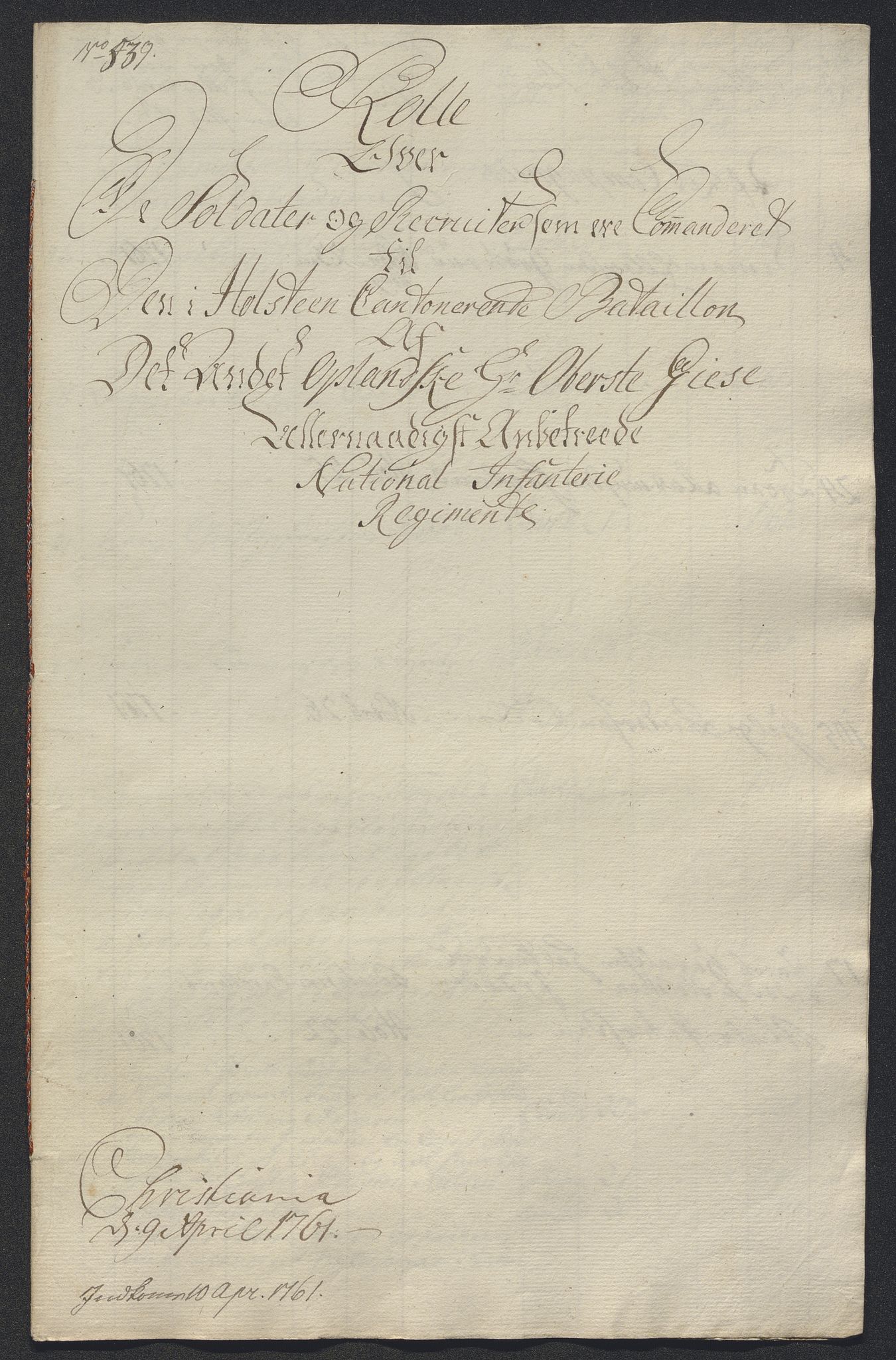 Kommanderende general (KG I) med Det norske krigsdirektorium, AV/RA-EA-5419/E/Ec/L0021: Ruller over nedkommanderte mannskap, 1758-1762, s. 604