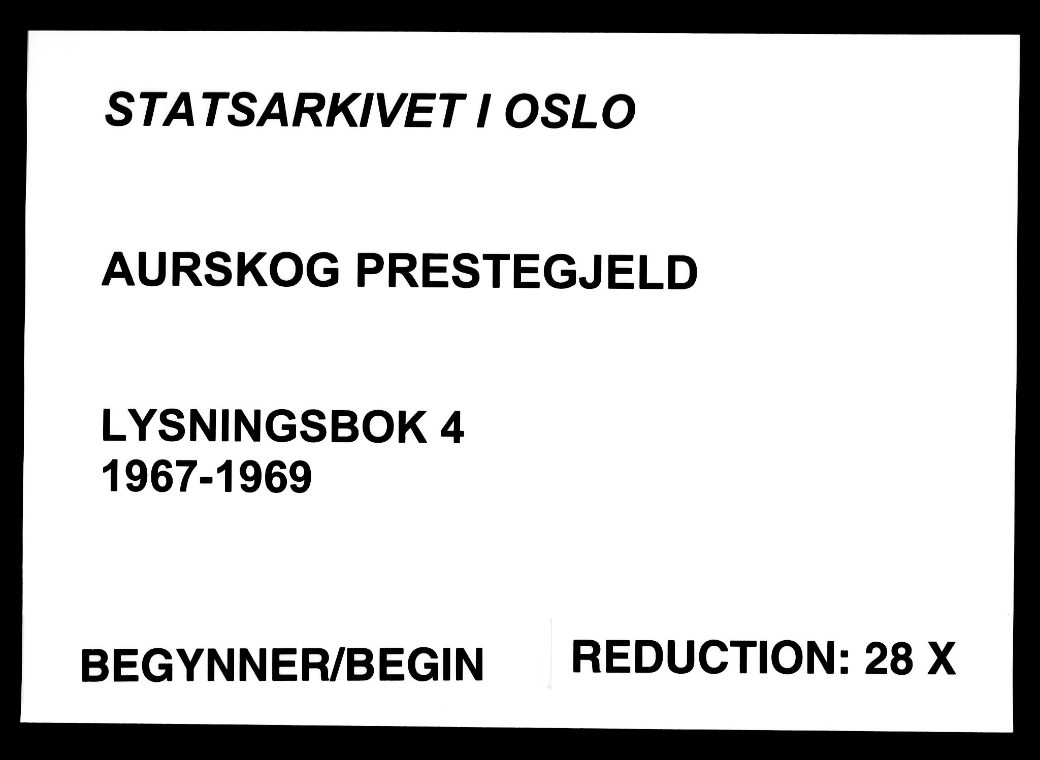 Aurskog prestekontor Kirkebøker, SAO/A-10304a/H/Ha/L0004: Lysningsprotokoll nr. 4, 1967-1969