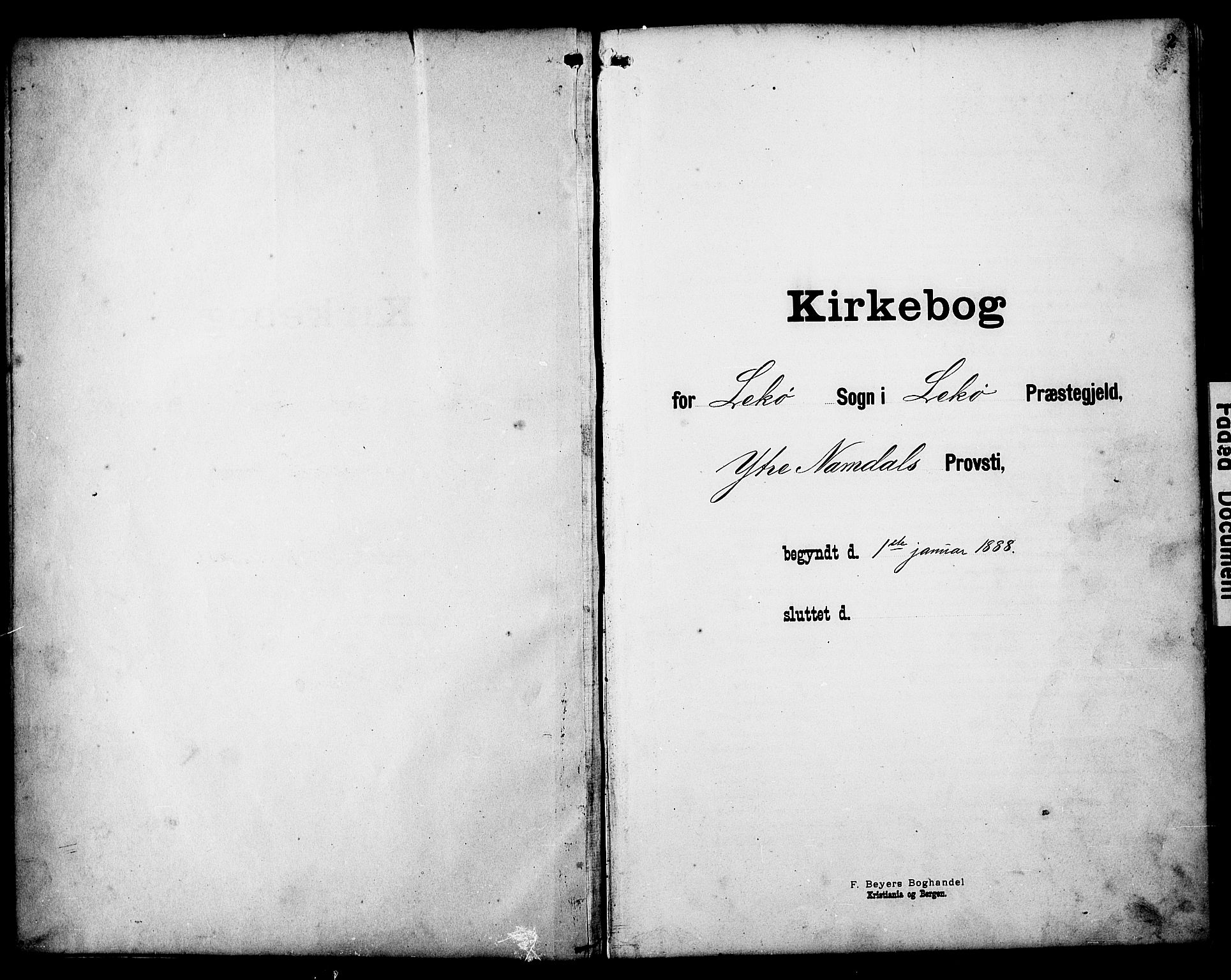 Ministerialprotokoller, klokkerbøker og fødselsregistre - Nord-Trøndelag, SAT/A-1458/788/L0701: Klokkerbok nr. 788C01, 1888-1913, s. 2