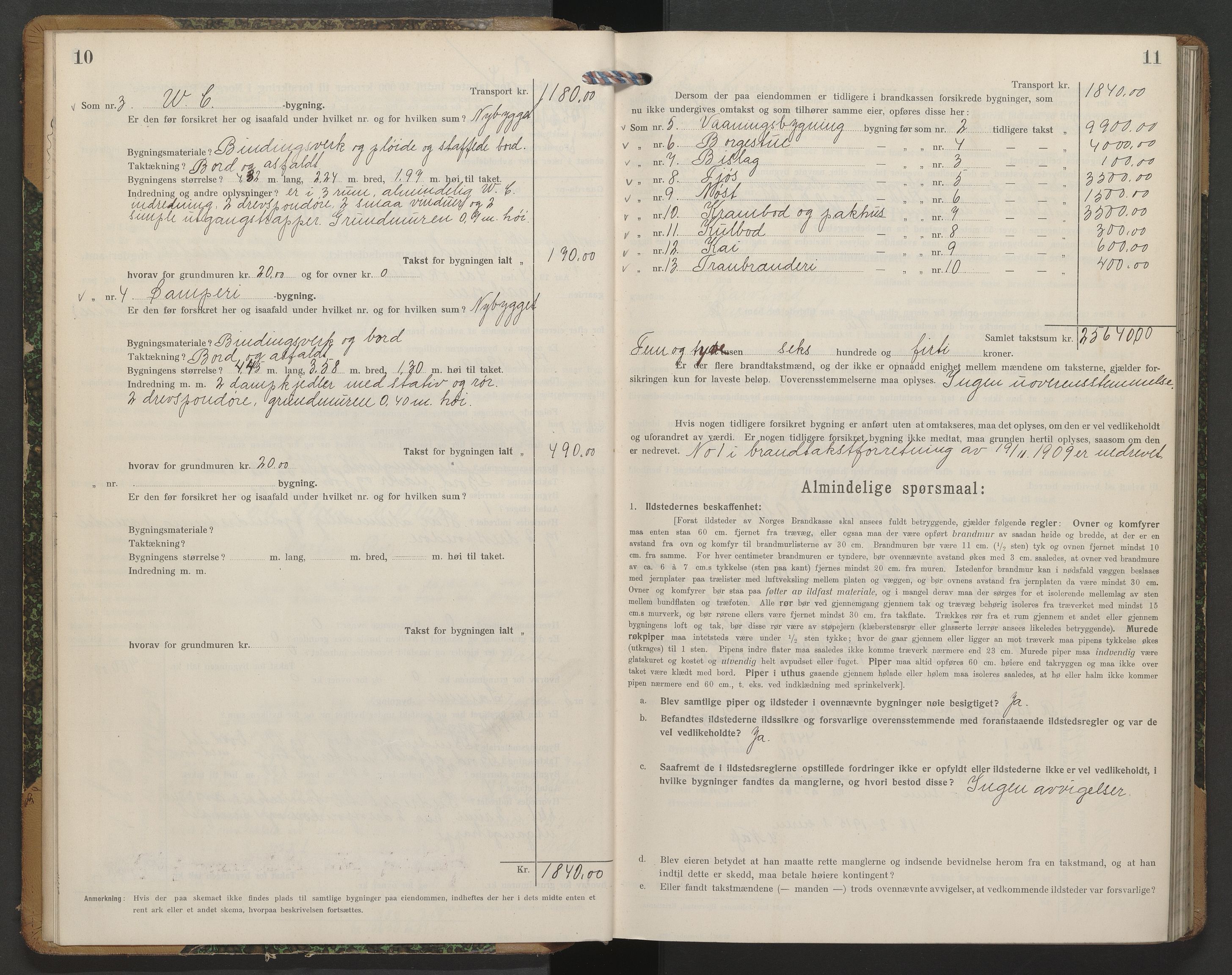 Sørøysund og Kvalsund lensmannskontor, AV/SATØ-SATO-151/1/Fl/L0008: Branntakstprotokoll - Hammerfest og Kvalsund, 1914-1917