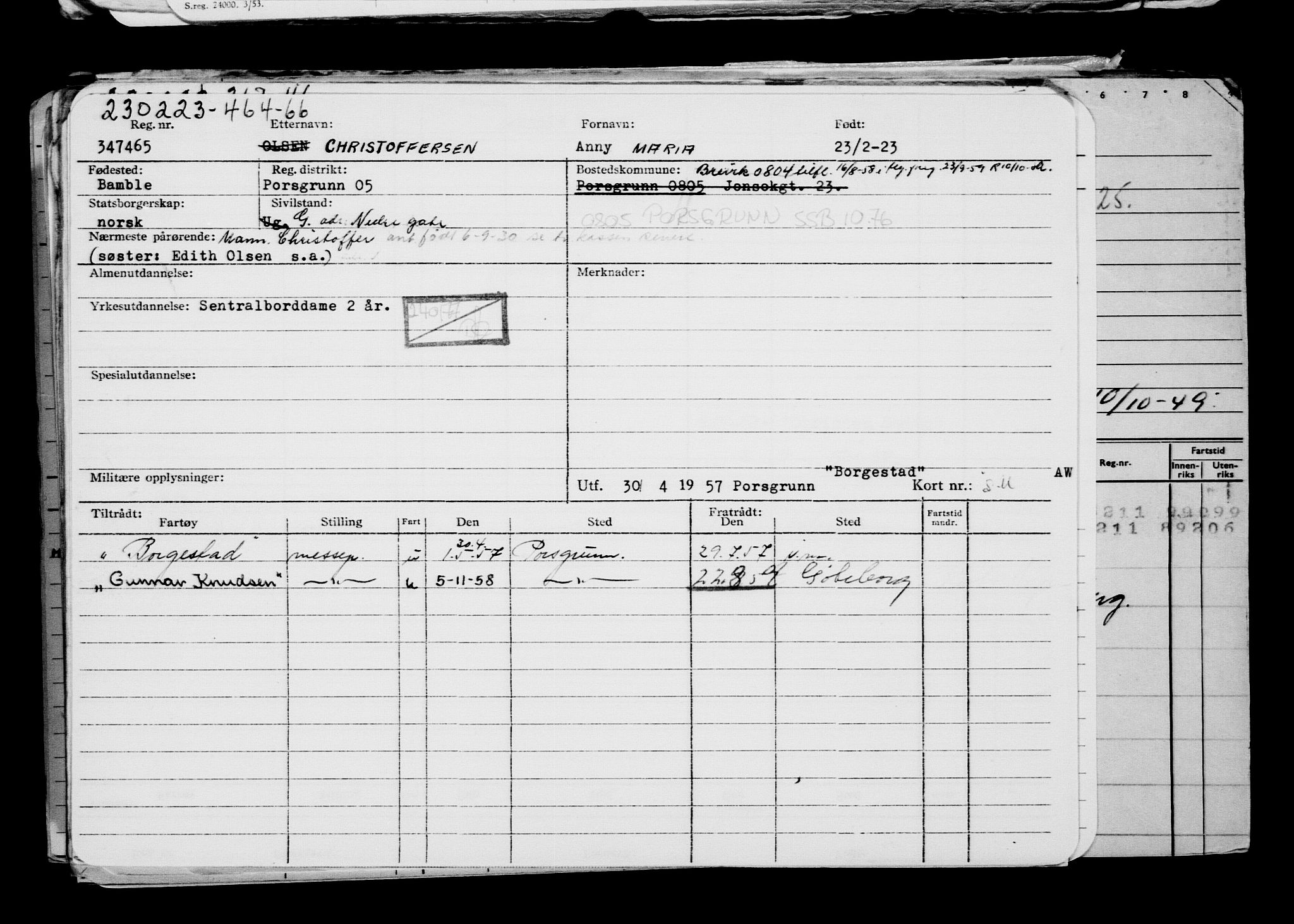 Direktoratet for sjømenn, AV/RA-S-3545/G/Gb/L0215: Hovedkort, 1923, s. 660