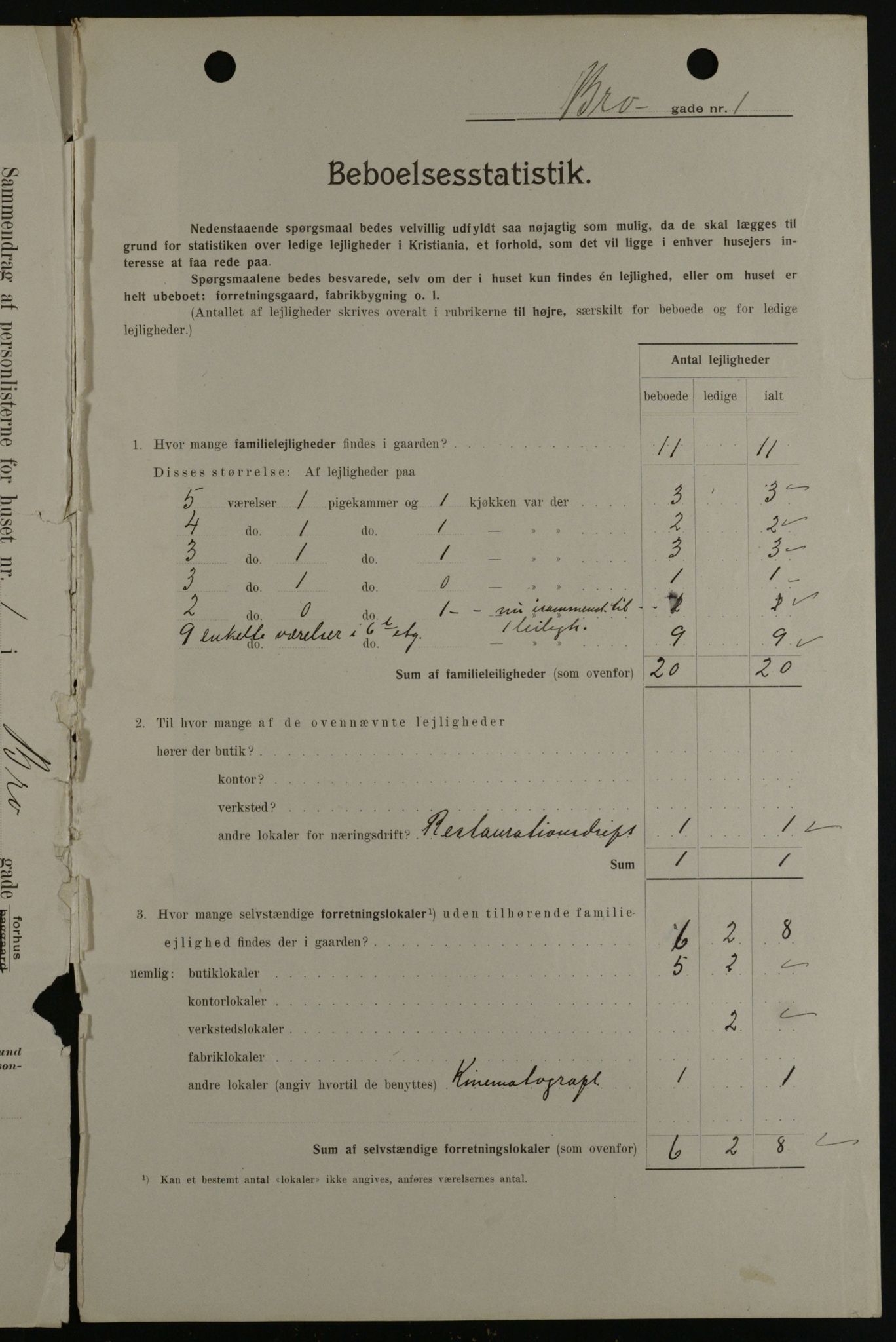 OBA, Kommunal folketelling 1.2.1908 for Kristiania kjøpstad, 1908, s. 9514