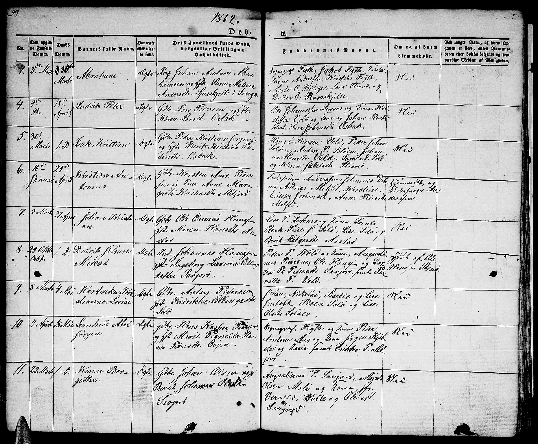 Ministerialprotokoller, klokkerbøker og fødselsregistre - Nordland, AV/SAT-A-1459/846/L0652: Klokkerbok nr. 846C02, 1841-1871, s. 97