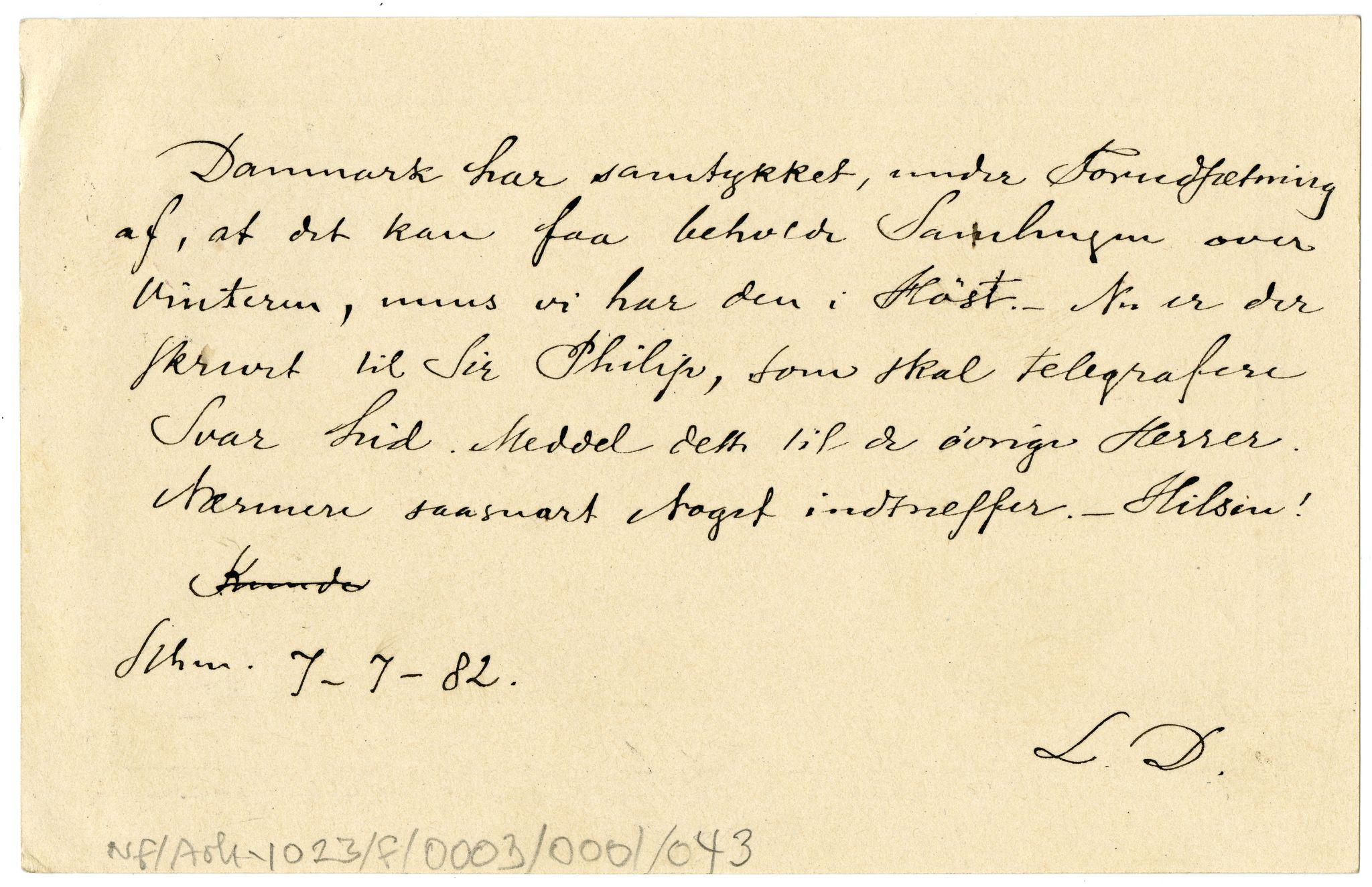 Diderik Maria Aalls brevsamling, NF/Ark-1023/F/L0003: D.M. Aalls brevsamling. D - G, 1797-1889, s. 80