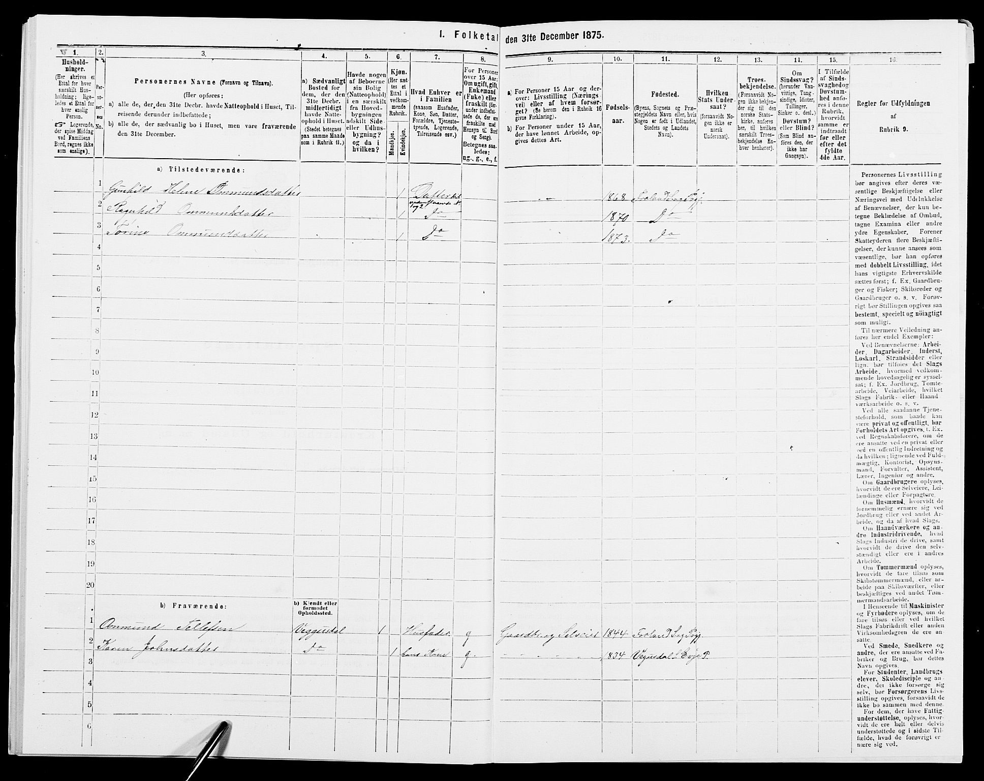 SAK, Folketelling 1875 for 0919P Froland prestegjeld, 1875, s. 573