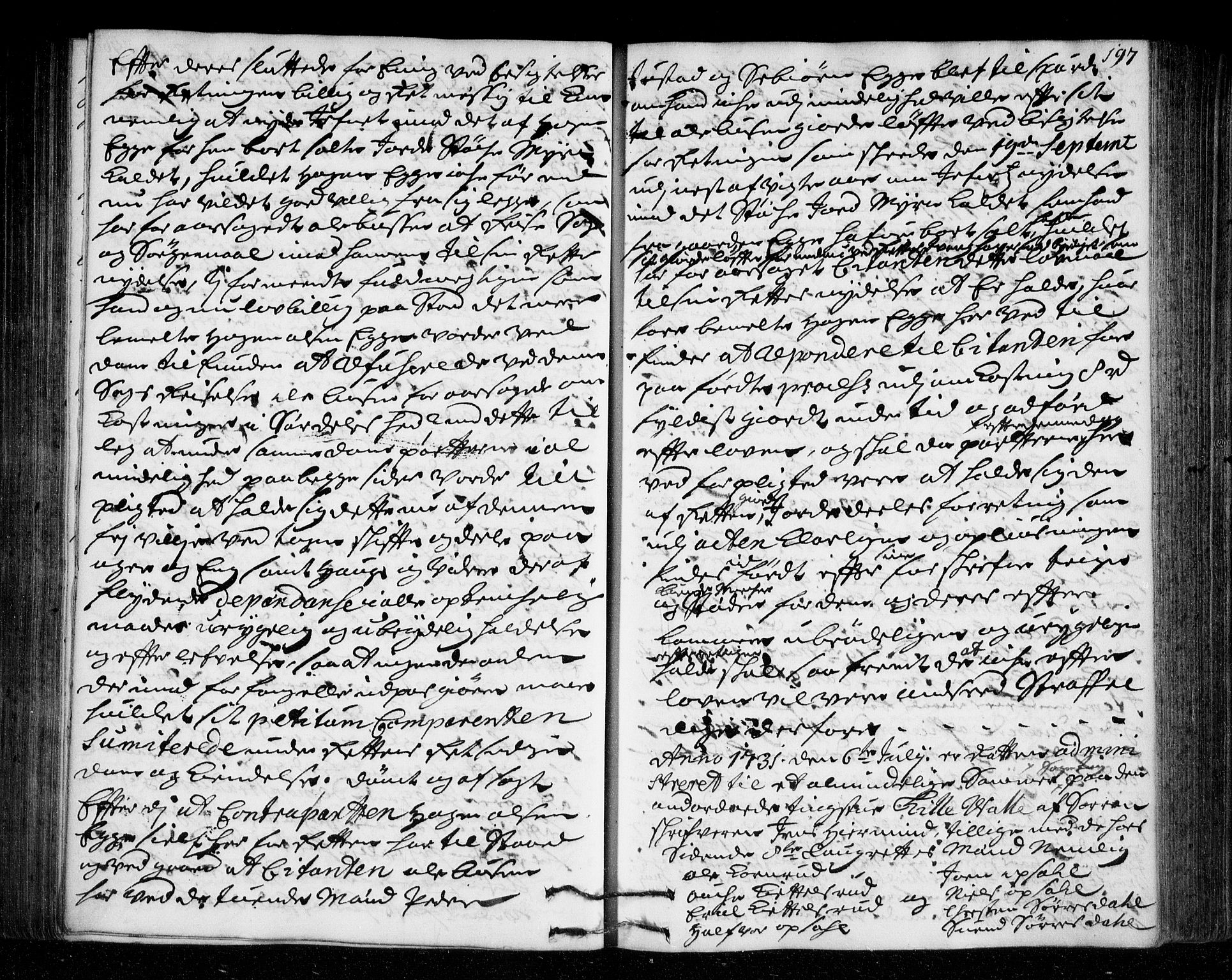 Lier, Røyken og Hurum sorenskriveri, AV/SAKO-A-89/F/Fa/L0046: Tingbok, 1729-1733, s. 197