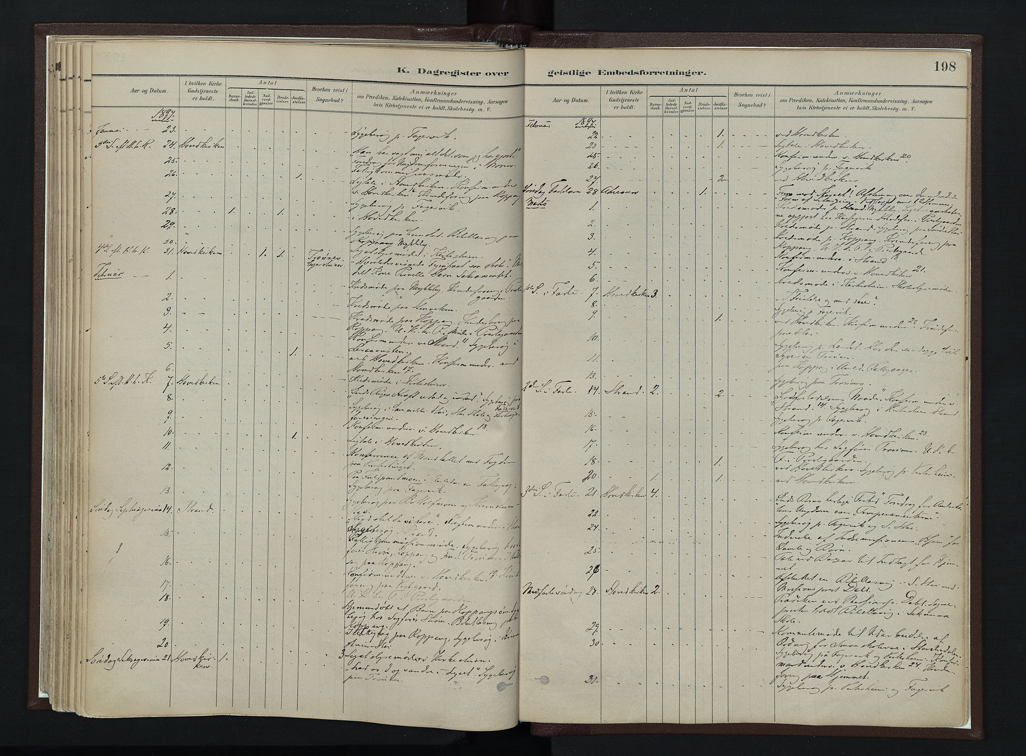 Stor-Elvdal prestekontor, AV/SAH-PREST-052/H/Ha/Haa/L0003: Ministerialbok nr. 3, 1882-1901, s. 198