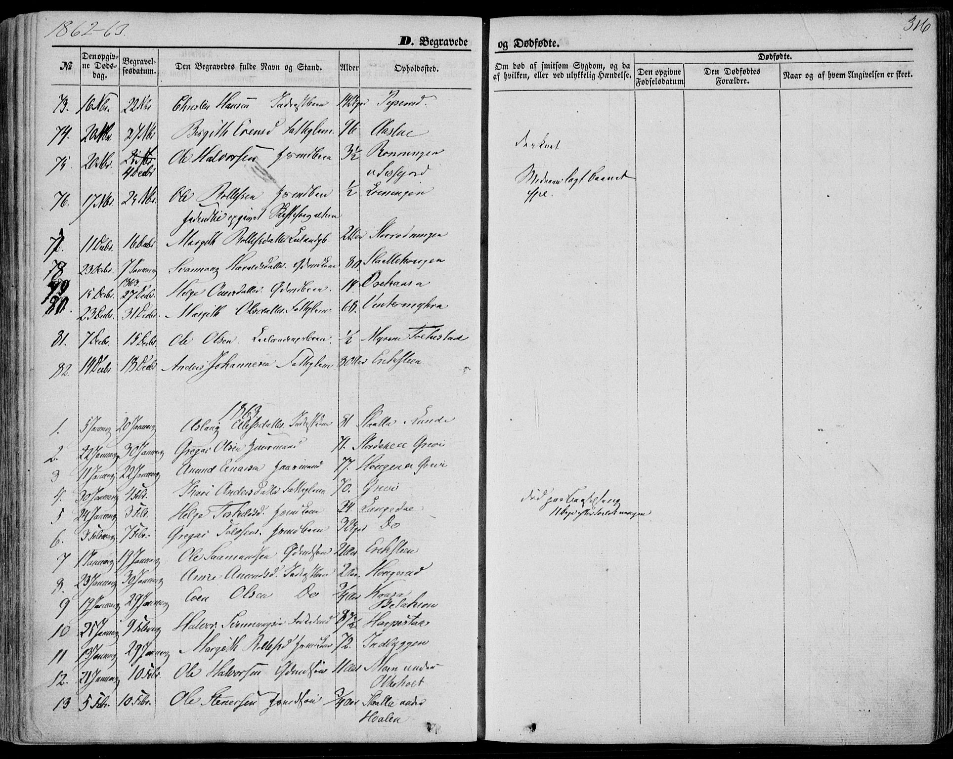 Bø kirkebøker, AV/SAKO-A-257/F/Fa/L0009: Ministerialbok nr. 9, 1862-1879, s. 316