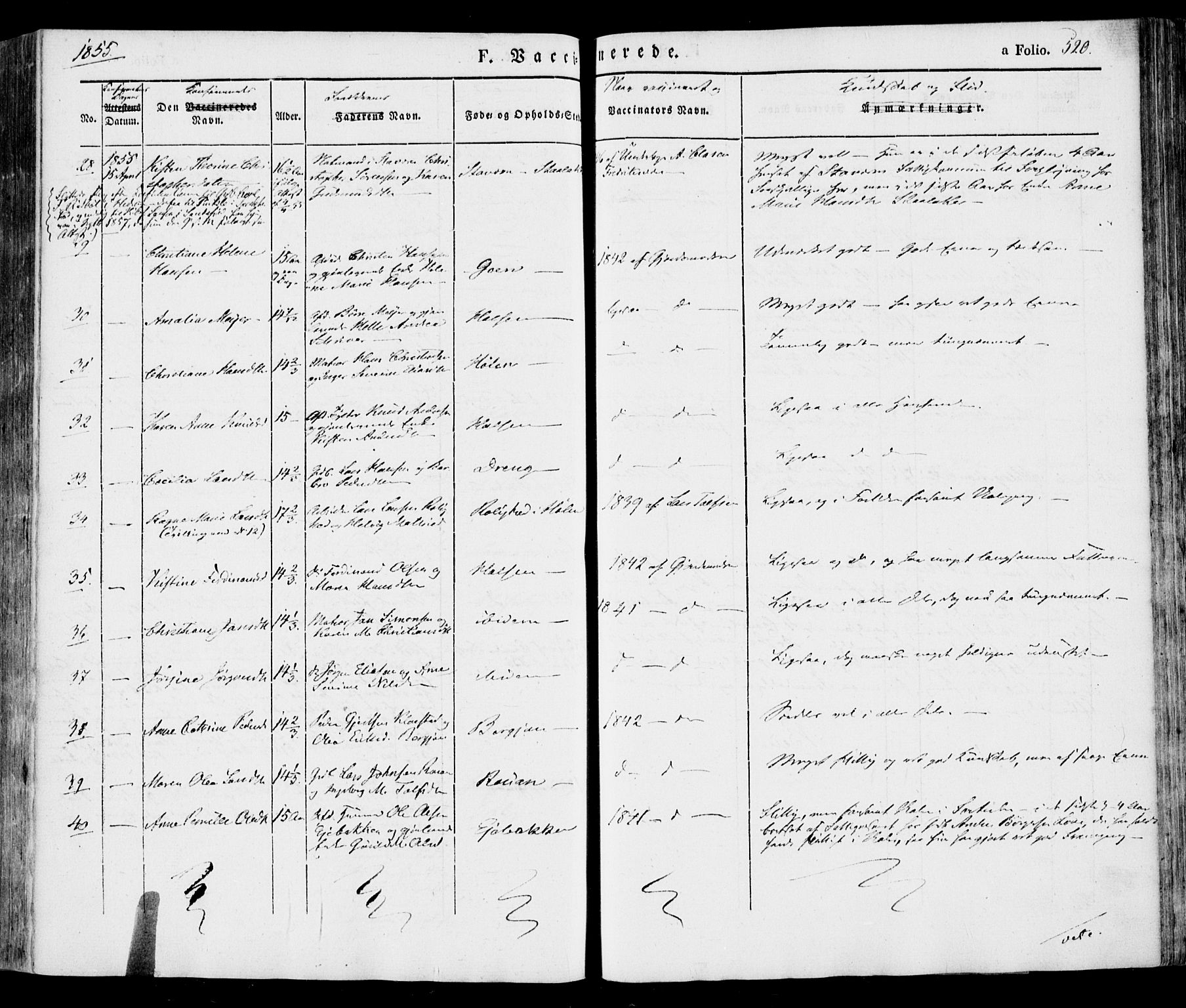 Tjølling kirkebøker, AV/SAKO-A-60/F/Fa/L0006: Ministerialbok nr. 6, 1835-1859, s. 520