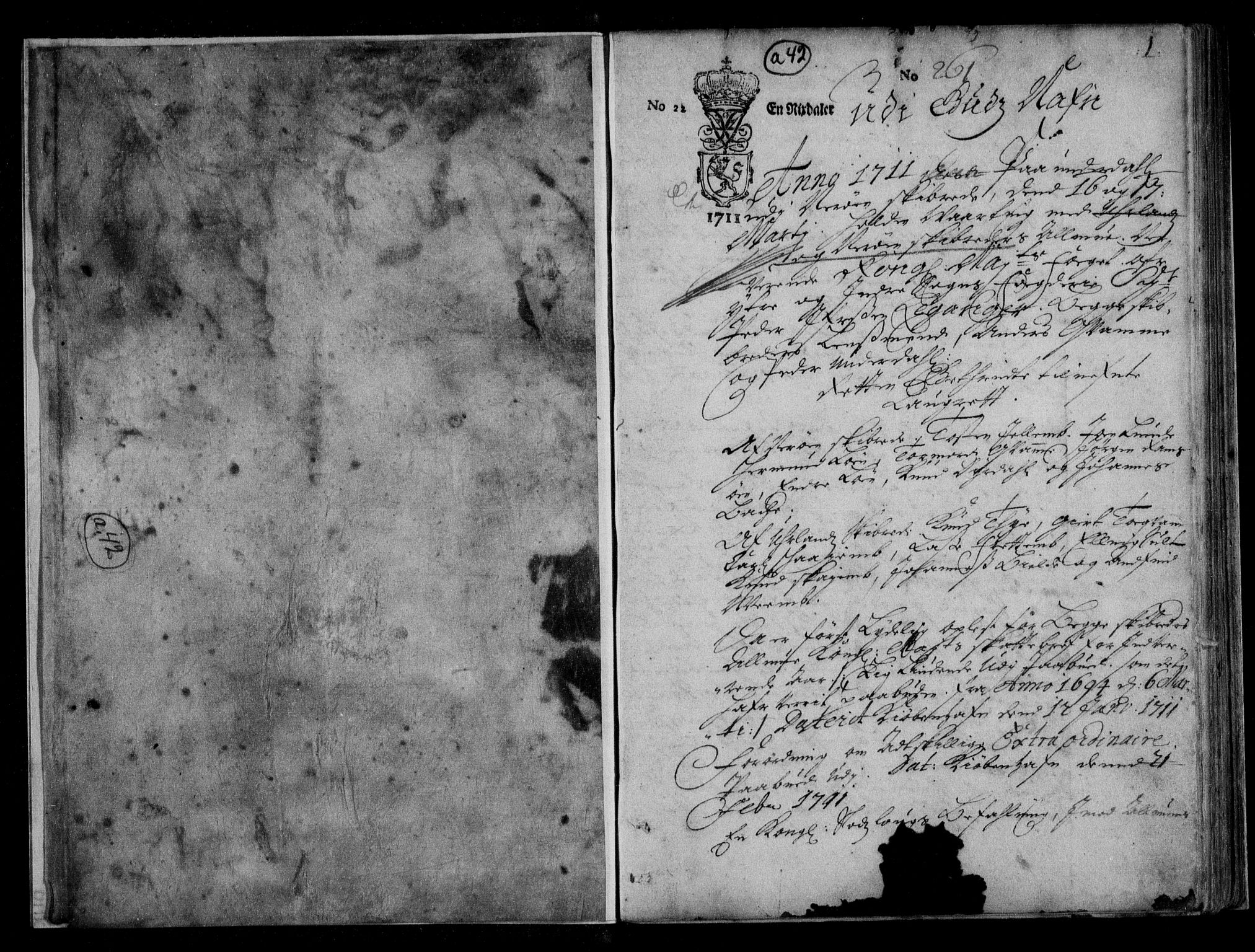 Ytre Sogn tingrett, AV/SAB-A-2601/1/F/Fa/L0028: Tingbok (justisprotokoll), 1711-1715, s. 0b-1a
