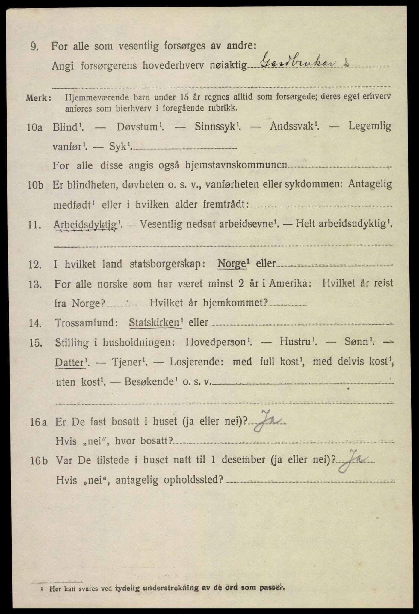 SAK, Folketelling 1920 for 0936 Hornnes herred, 1920, s. 2652