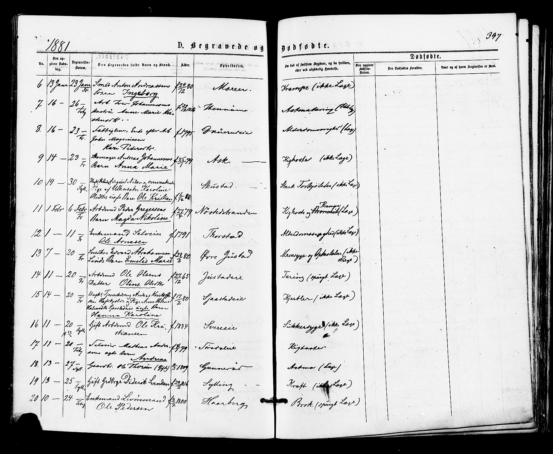 Lier kirkebøker, AV/SAKO-A-230/F/Fa/L0014: Ministerialbok nr. I 14, 1875-1882, s. 397