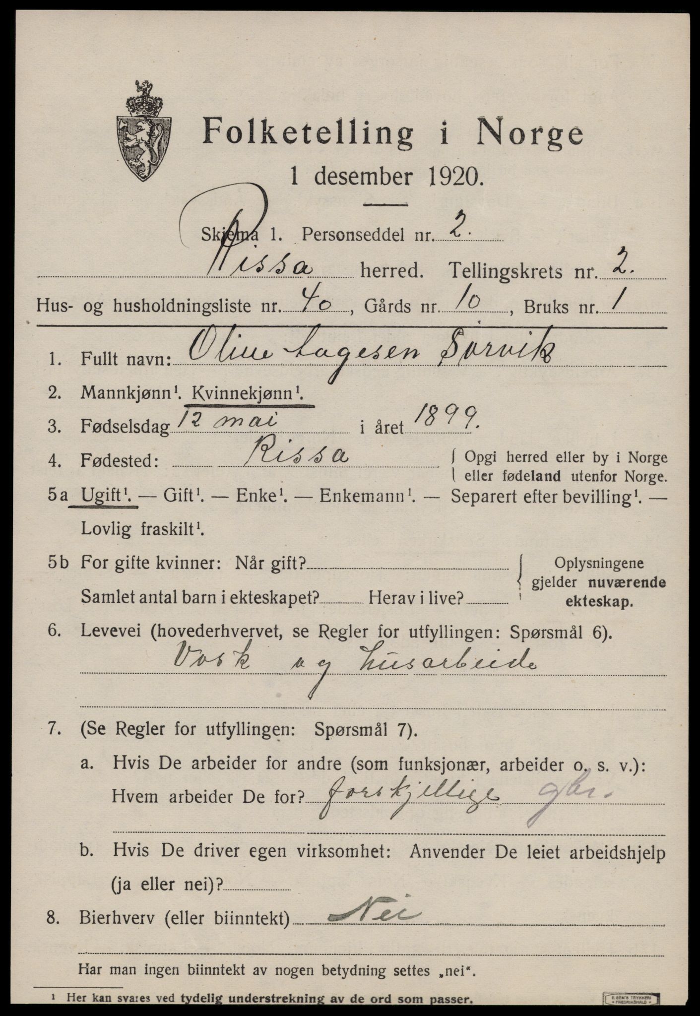 SAT, Folketelling 1920 for 1624 Rissa herred, 1920, s. 2117