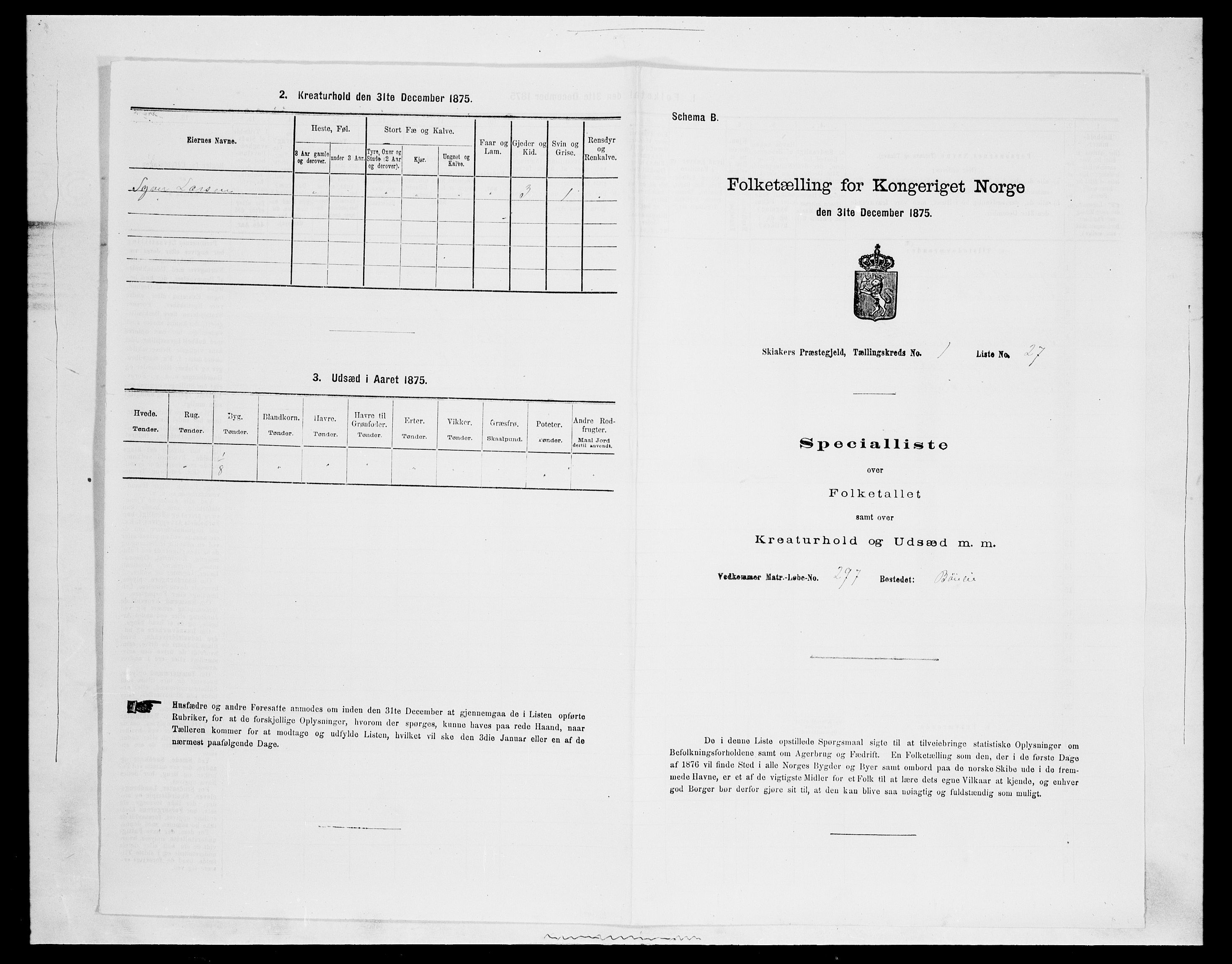 SAH, Folketelling 1875 for 0513P Skjåk prestegjeld, 1875, s. 109